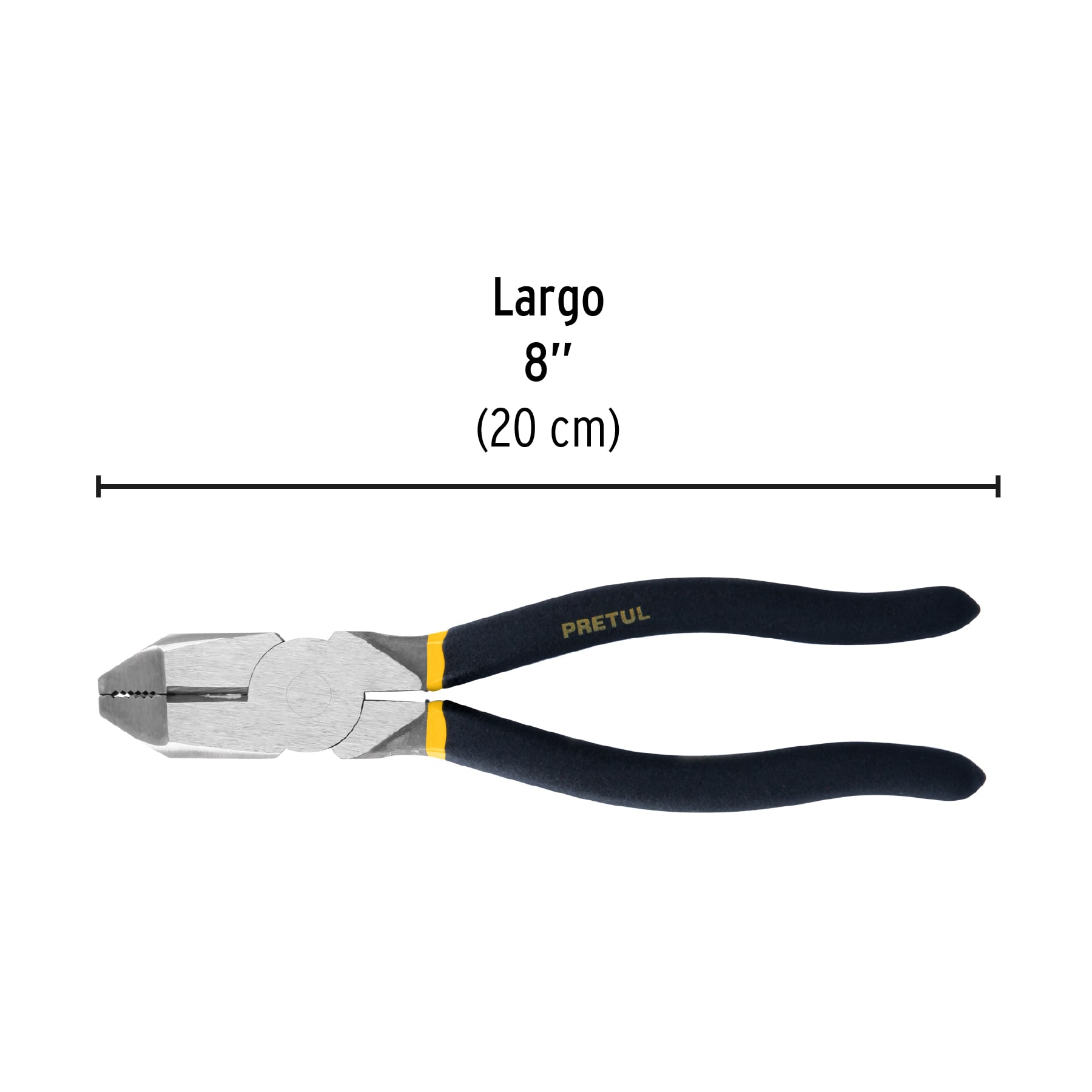 Pinza para electricista 8' uso rudo, mango de PVC, Pretul - Imagen 3