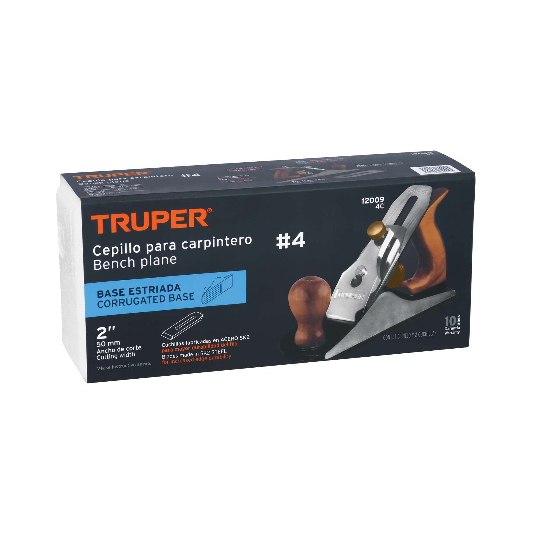 Cepillo para carpintero #4 base estriada, Truper - Imagen 6
