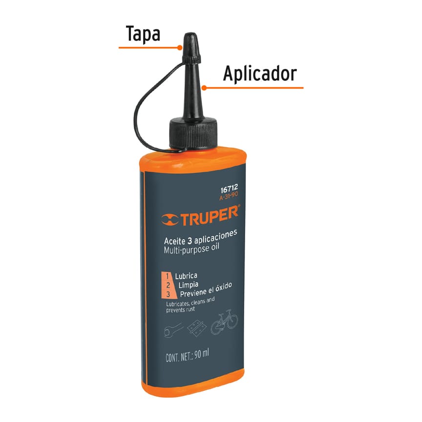 Aceite multiusos, 90ml (3oz), Truper - Imagen 2