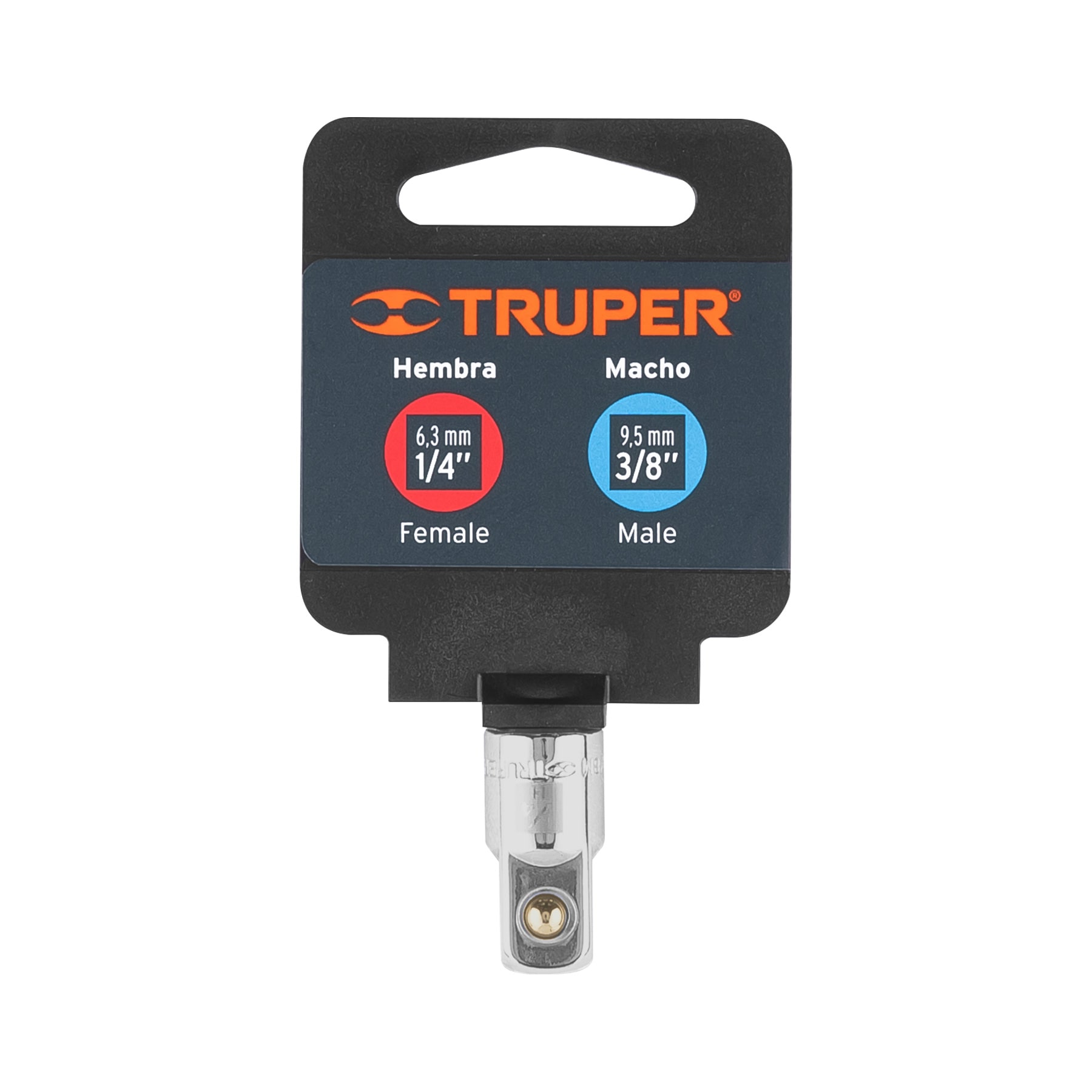 Adaptador para matraca de cuadro 1/4' a cuadro 3/8', Truper - Imagen 4