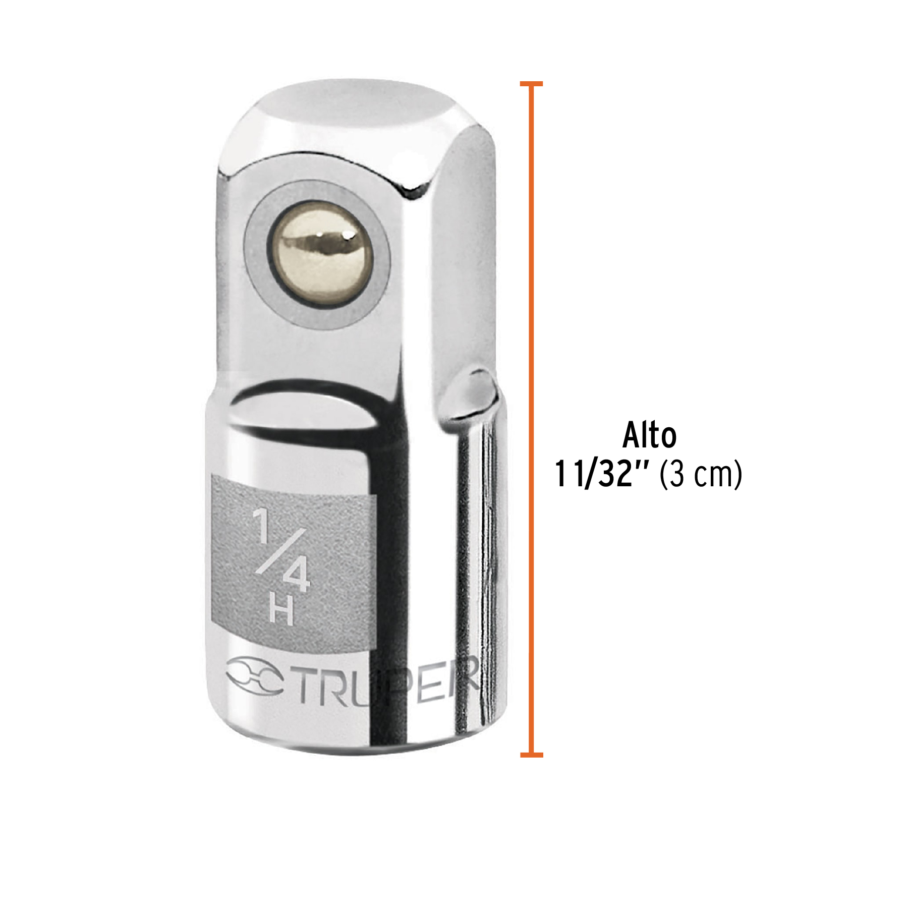 Adaptador para matraca de cuadro 1/4' a cuadro 3/8', Truper - Imagen 3
