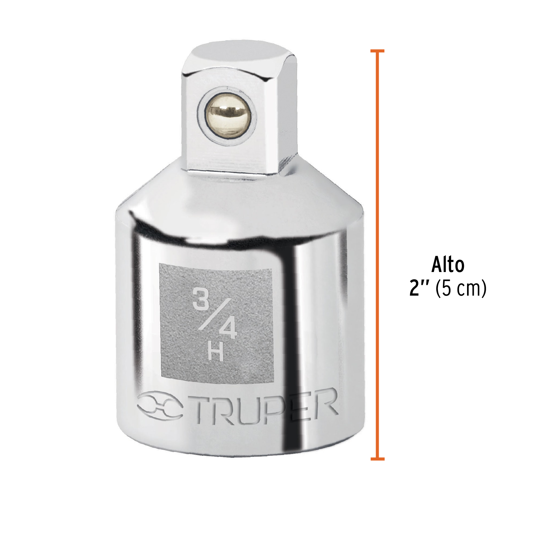 Adaptador para matraca de cuadro 3/4' a cuadro 1/2', Truper - Imagen 3