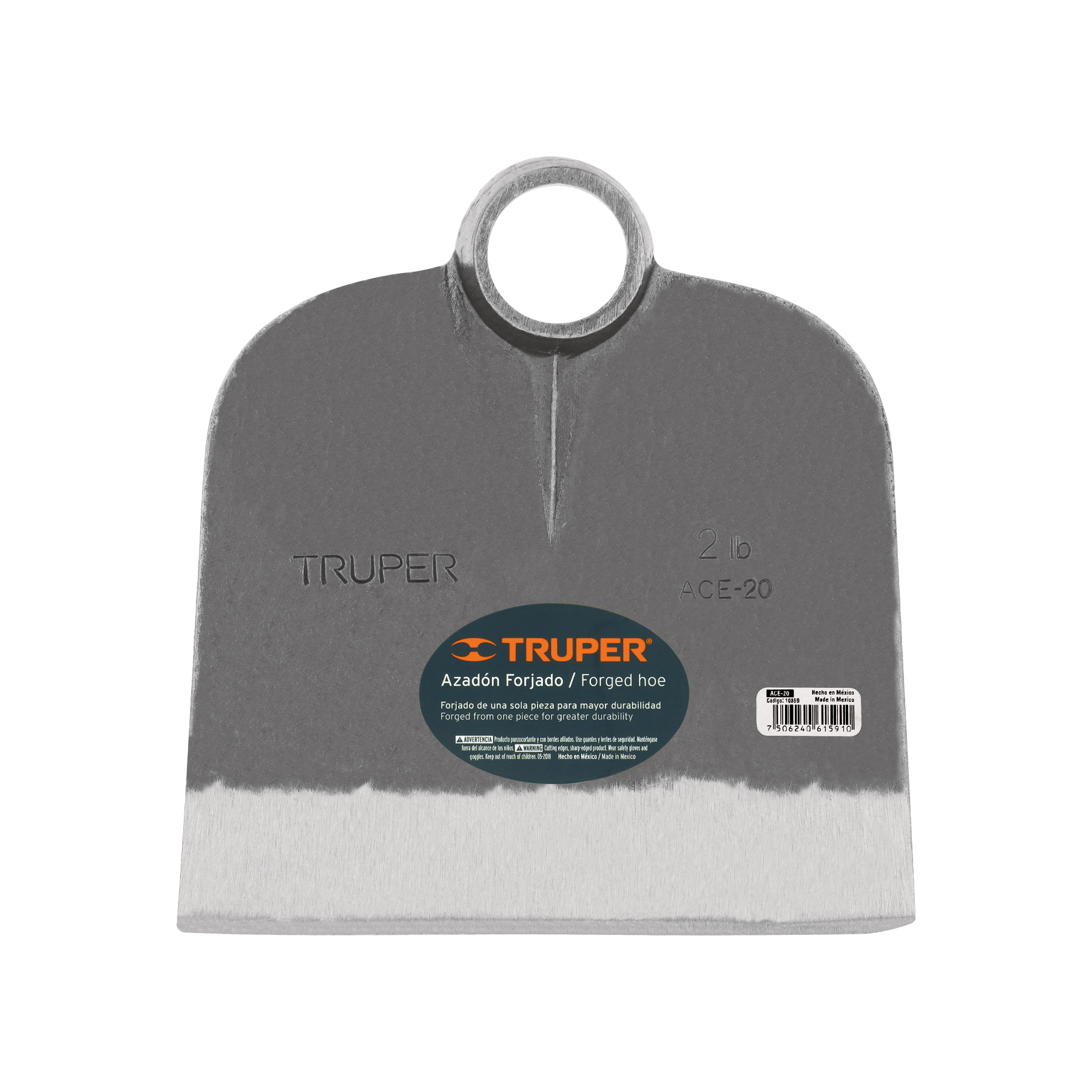 Azadón Centroamericano 2.0 lb, sin mango, TRUPER