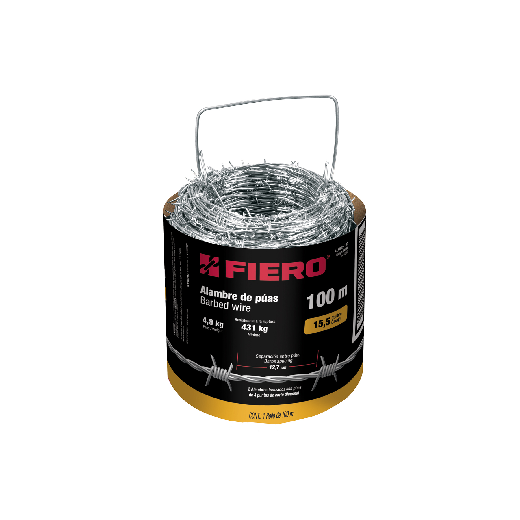 Rollo de alambre de púas 100m calibre 15.5, FIERO