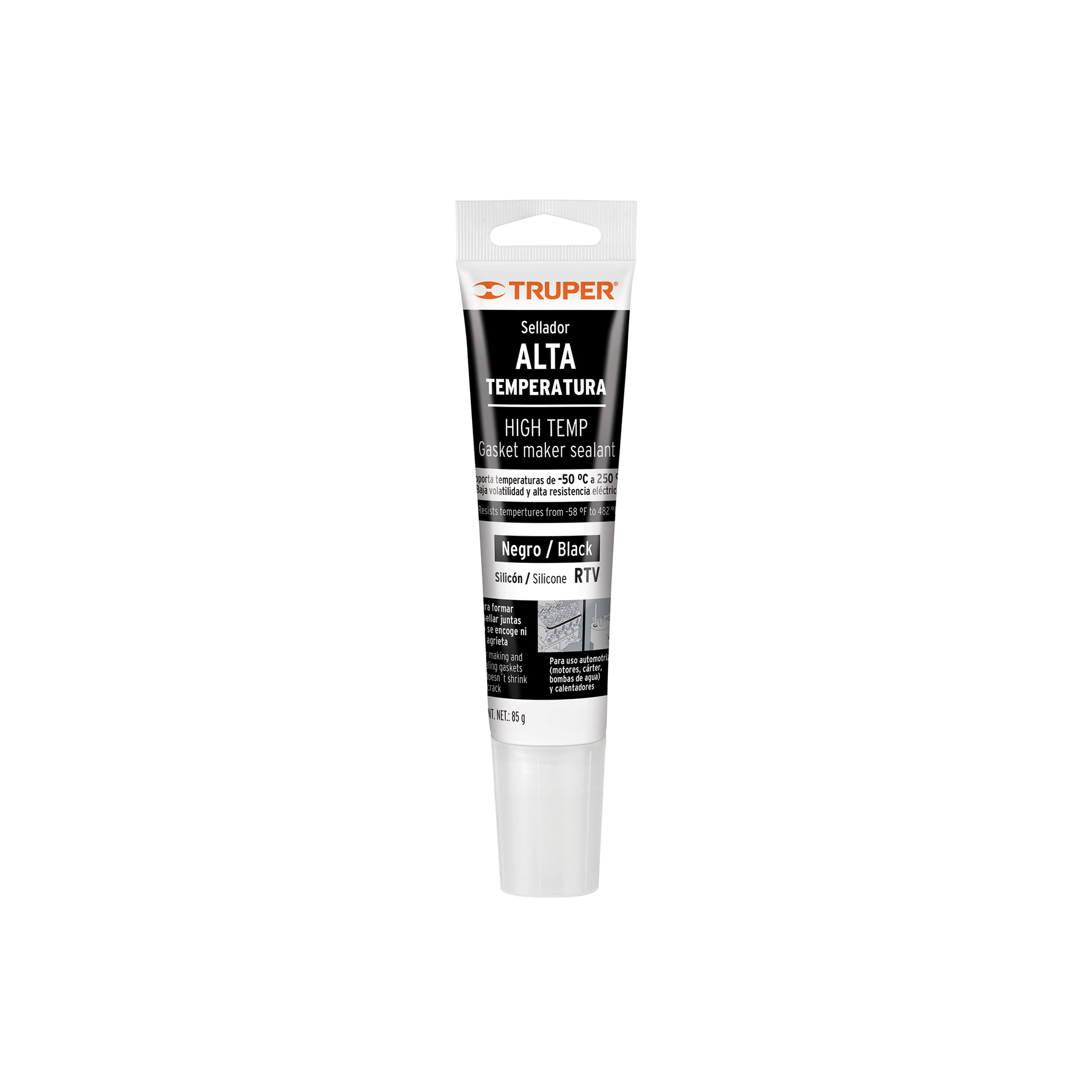 Sellador de silicón negro para altas temperaturas, 85 g