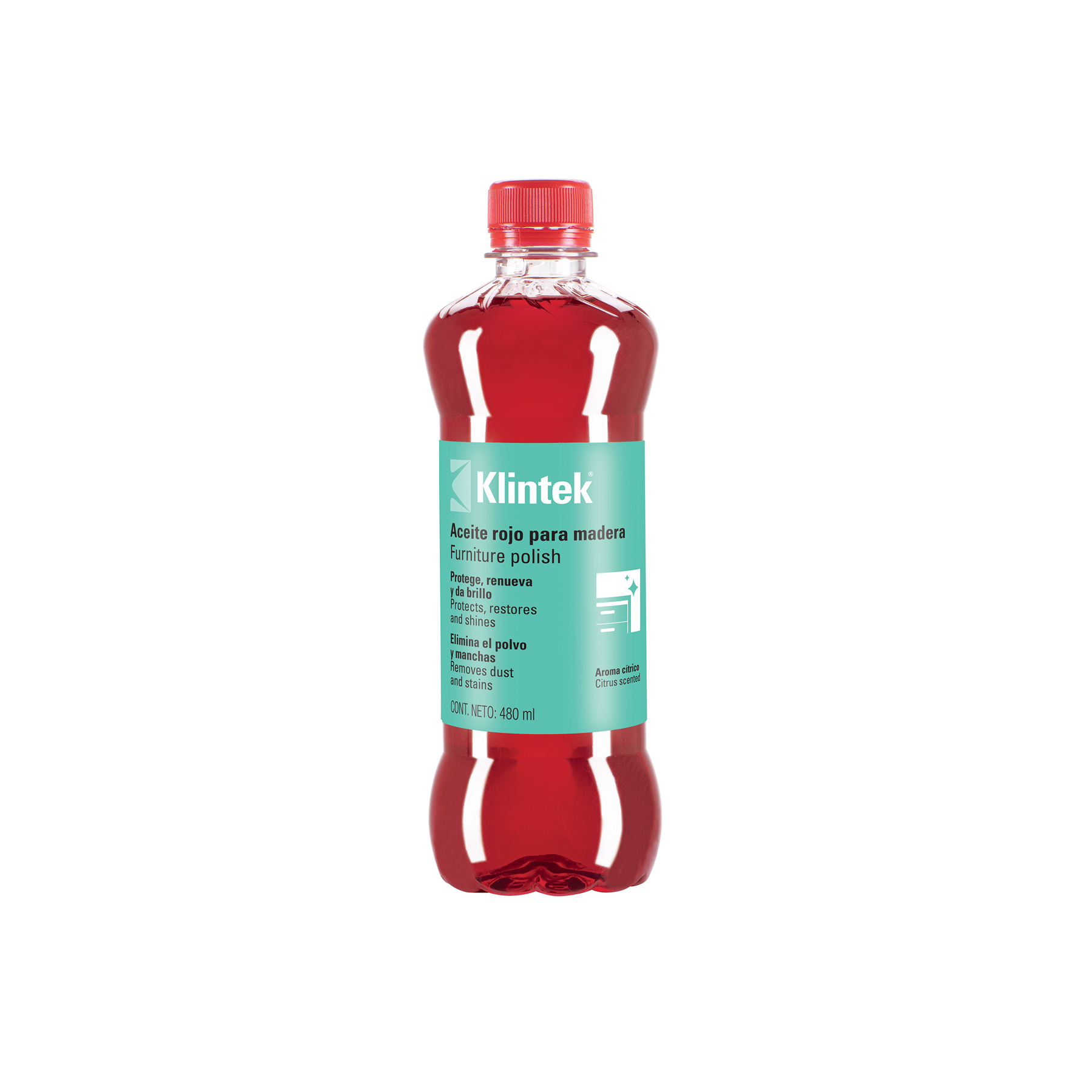 Aceite rojo para muebles, 480 ml, KLINTEK