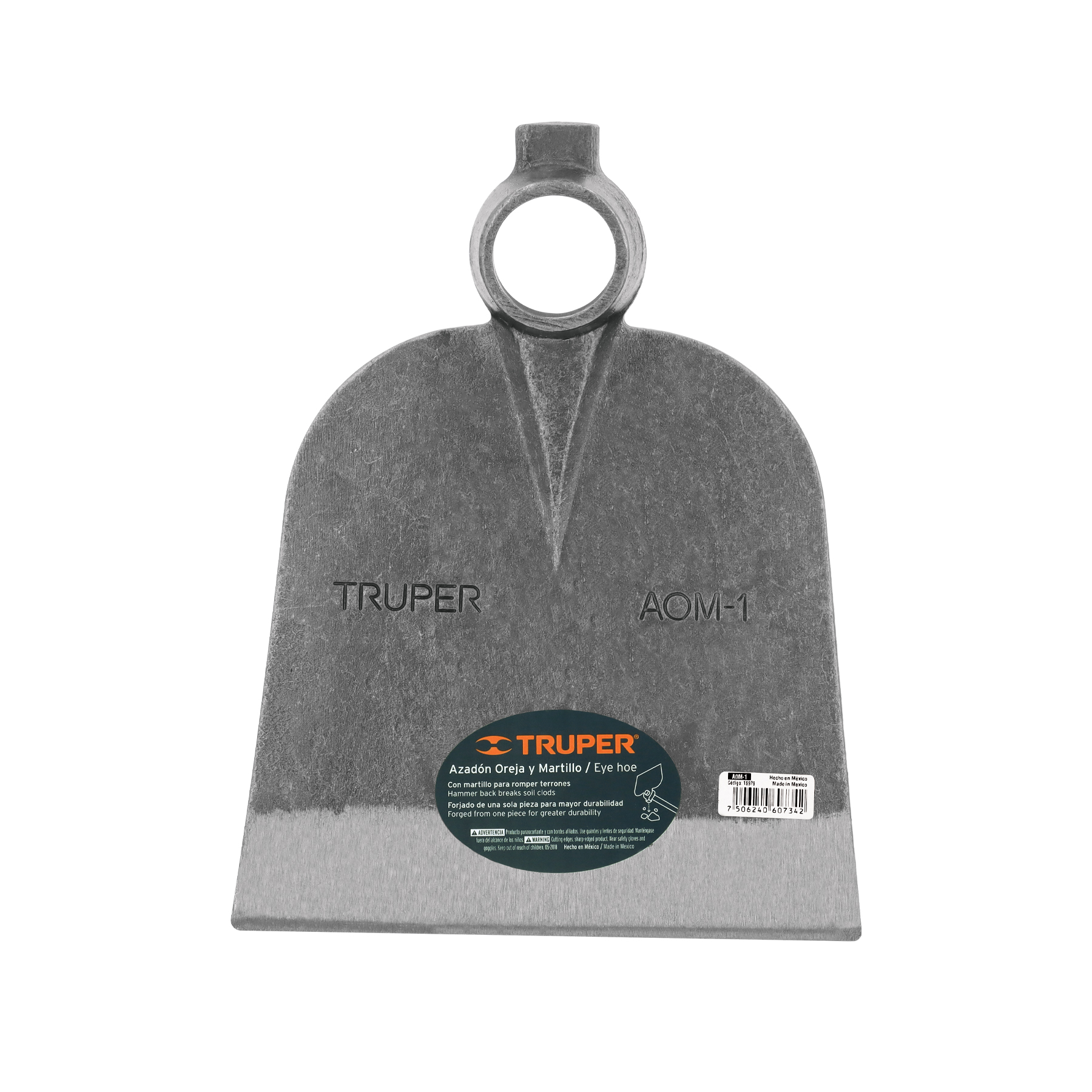 Azadón oreja y martillo No. 1 de 2.6 lb, sin mango, TRUPER