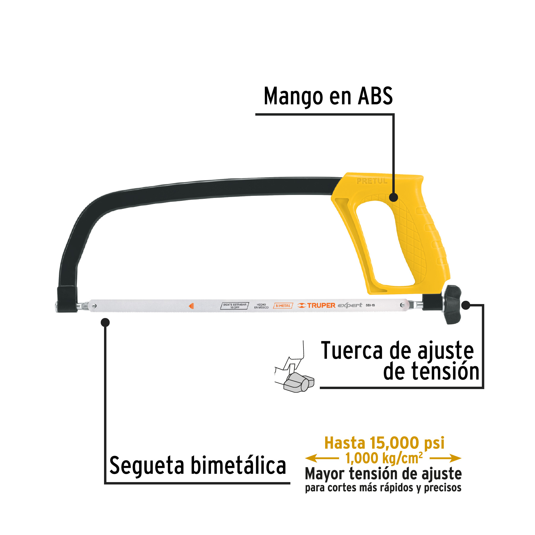 Arco 12' de solera para segueta, Pretul - Imagen 2