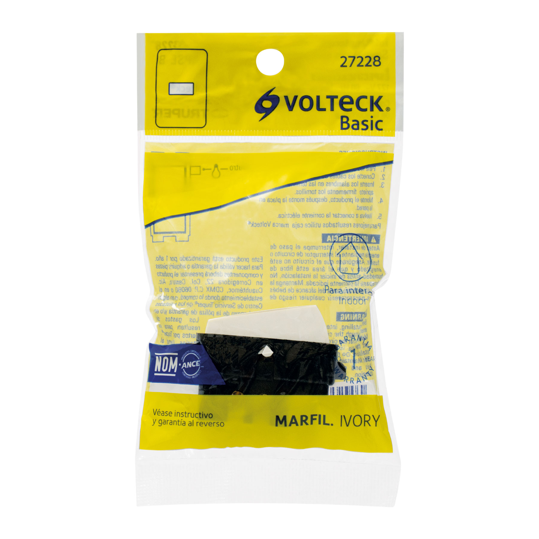 Interruptor sencillo, marfil, línea Volteck Basic - Imagen 5