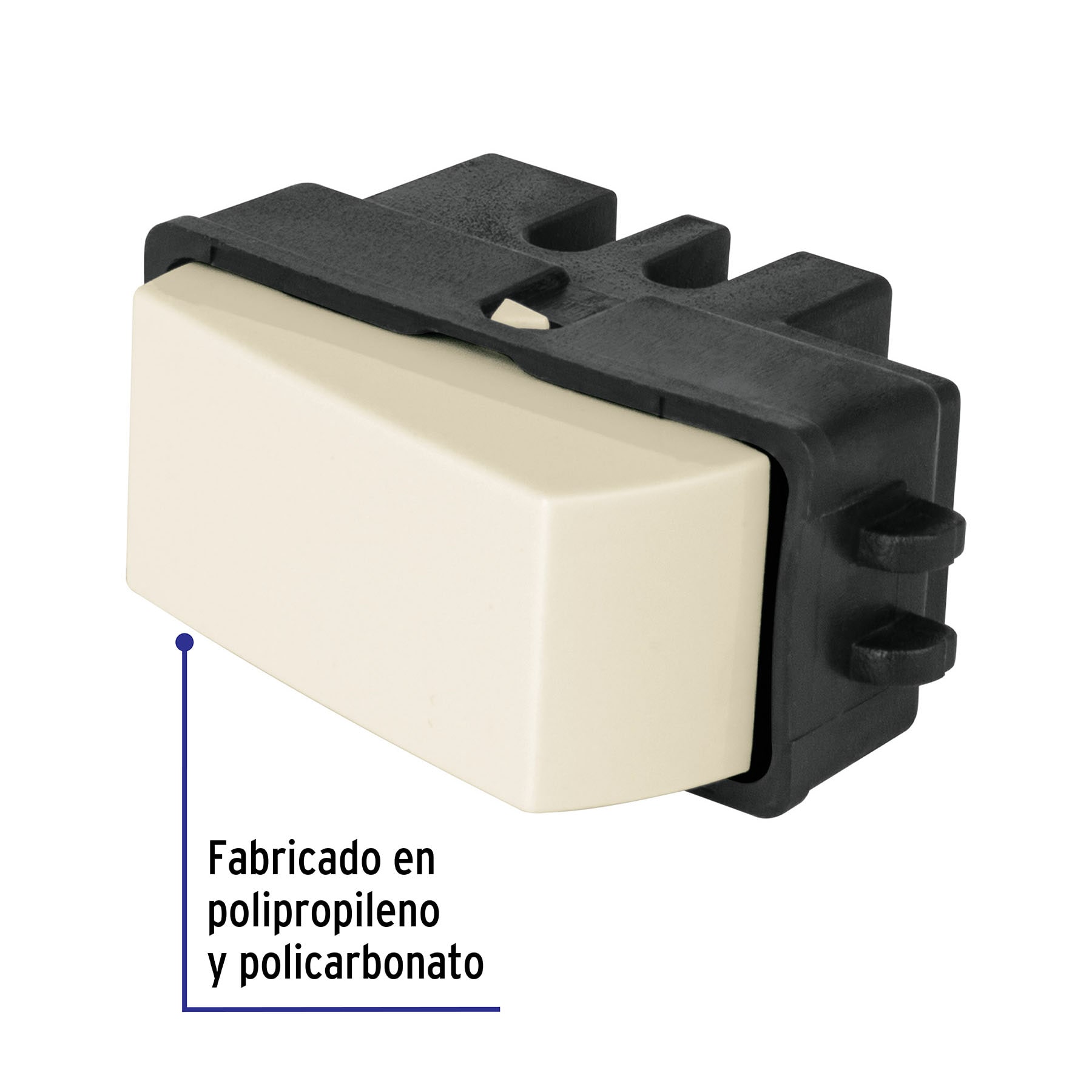 Interruptor sencillo, marfil, línea Volteck Basic - Imagen 2