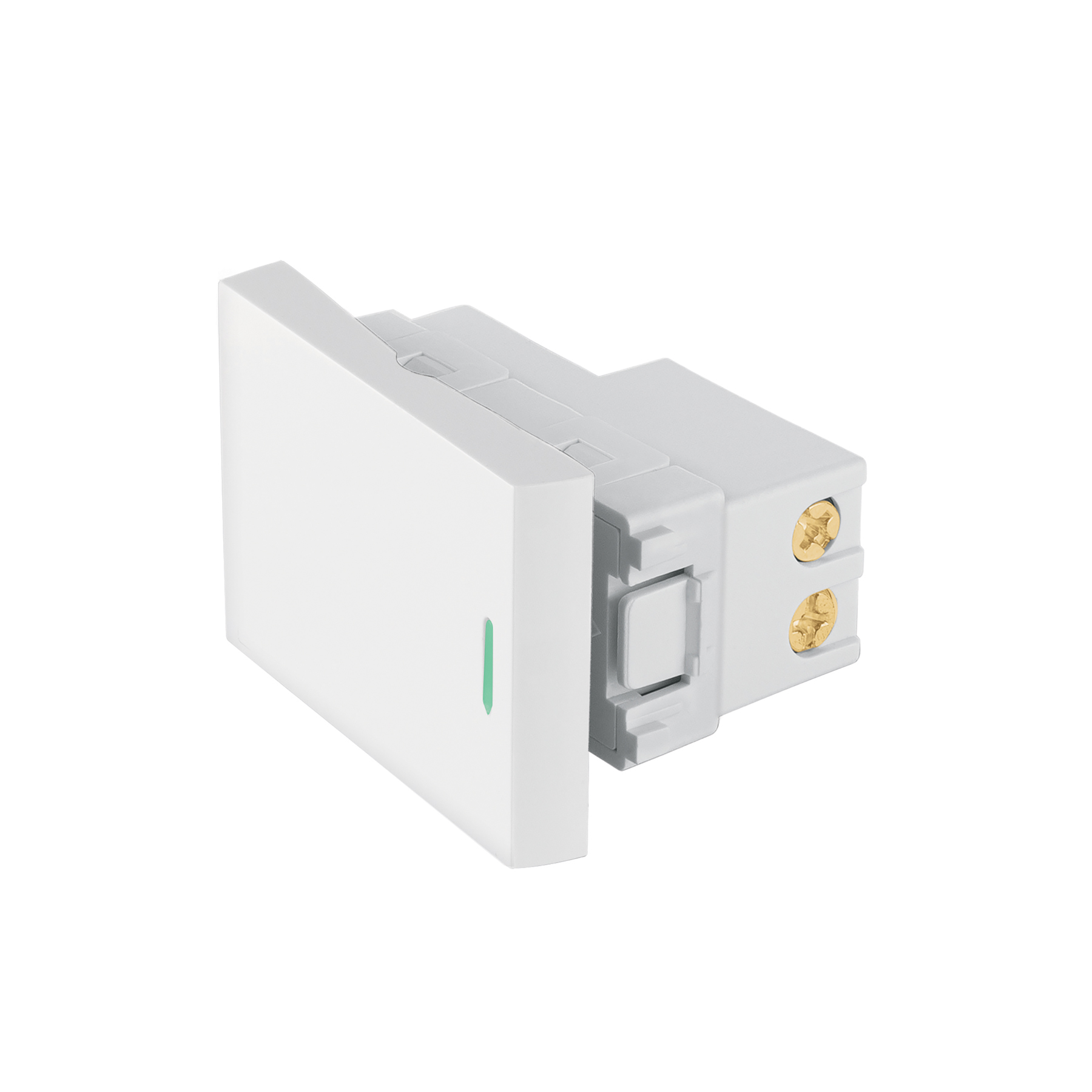 Interruptor sencillo blanco de 1.5 módulos, línea Lisboa