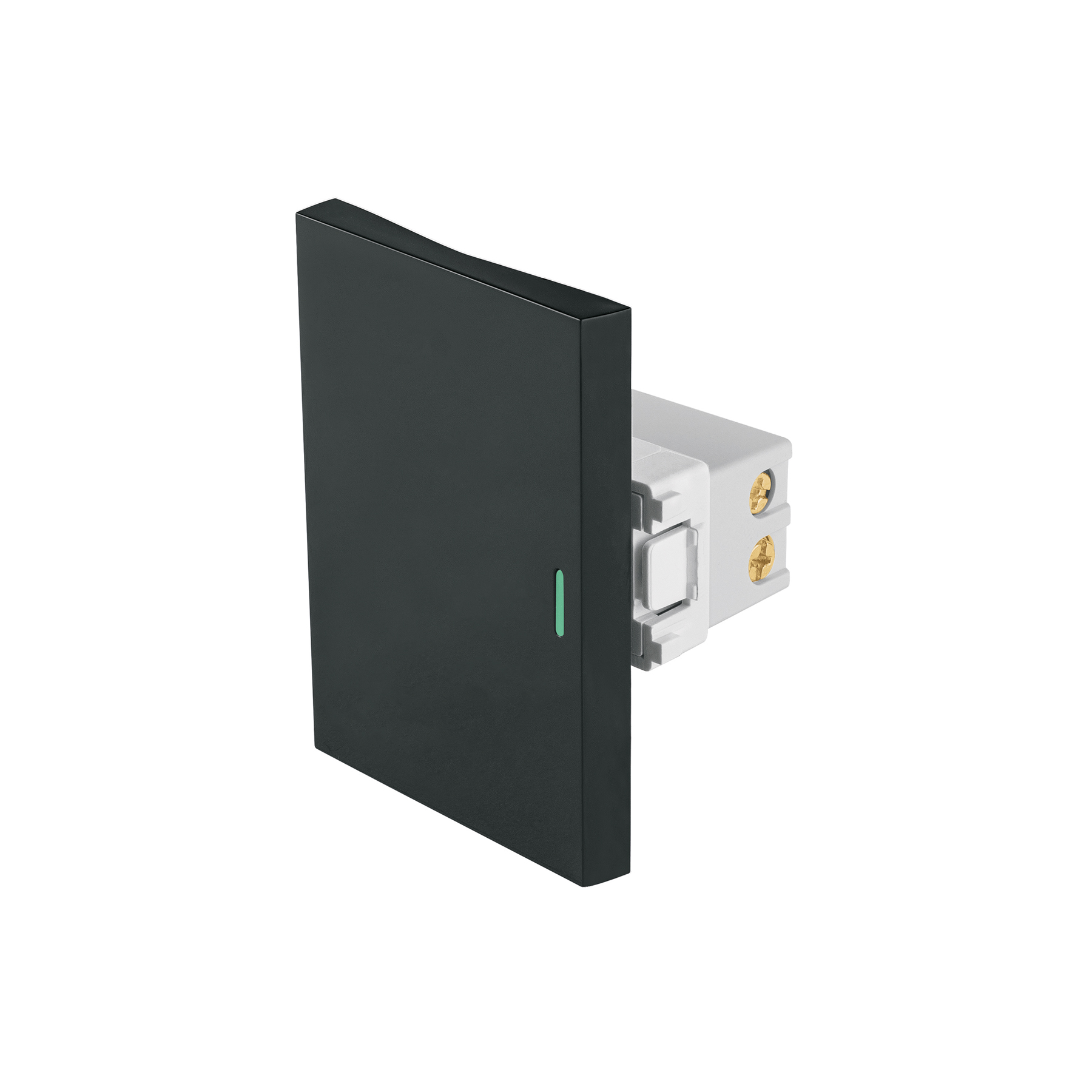 Interruptor de 3 vías negro de 3 módulos, línea Lisboa