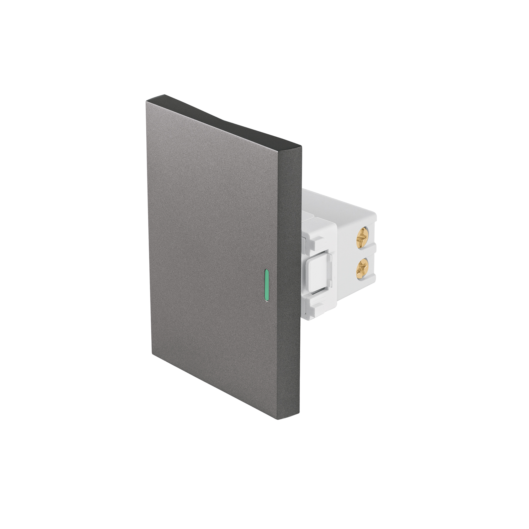 Interruptor sencillo acero inox de 3 módulos, línea Lisboa