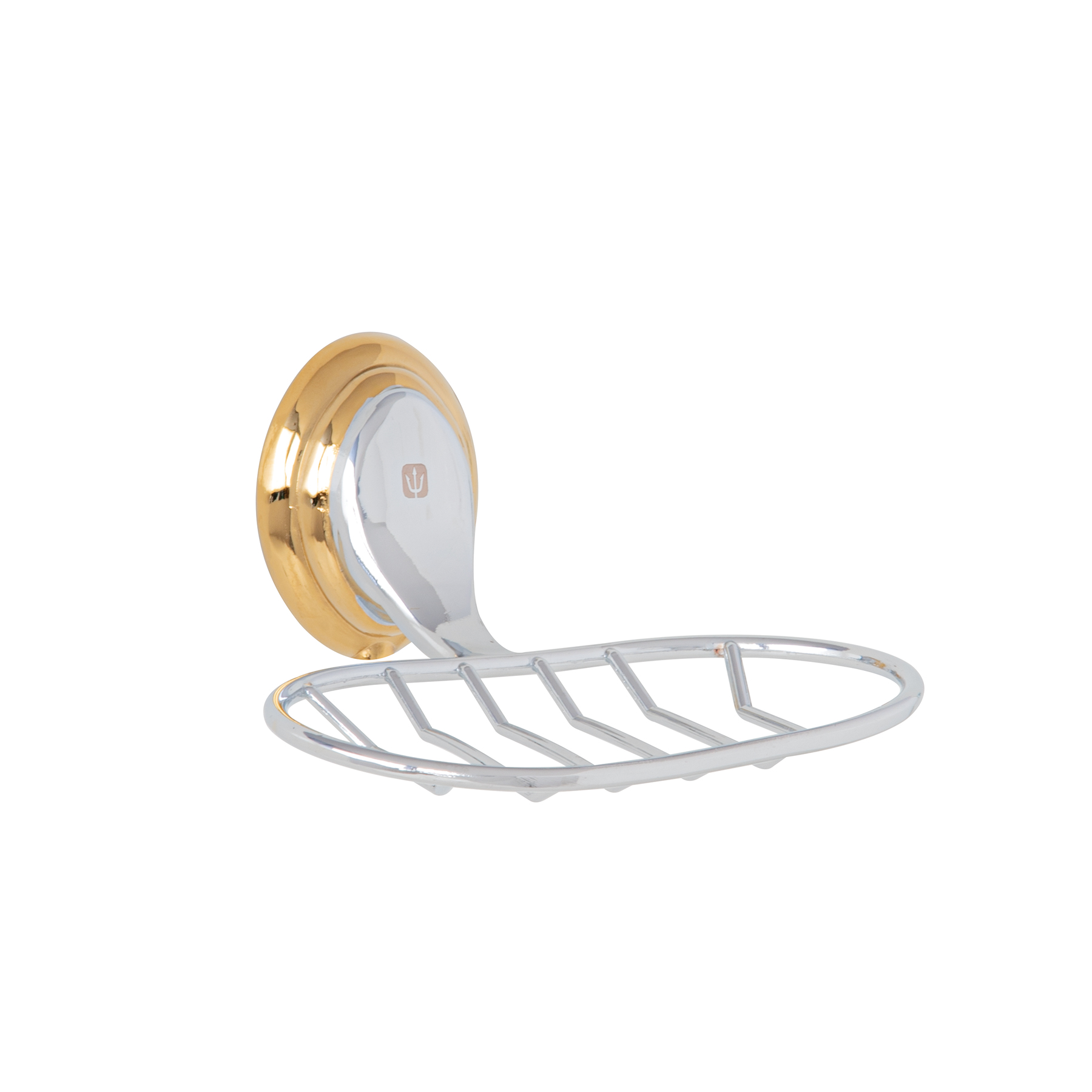 Jabonera metálica cromo-oro, Foset Aqua