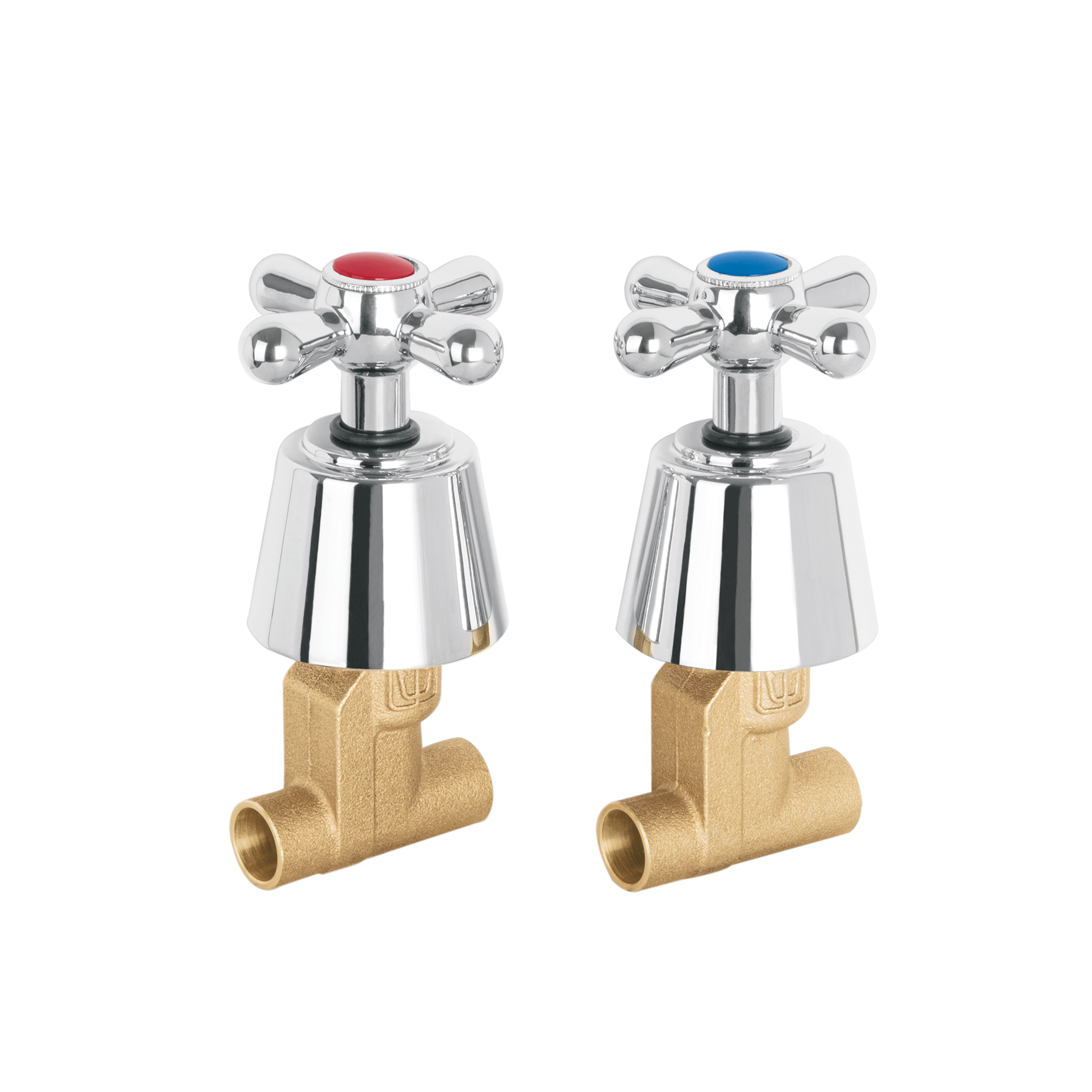 Juego llaves empotrar soldables, cruceta, Aqua