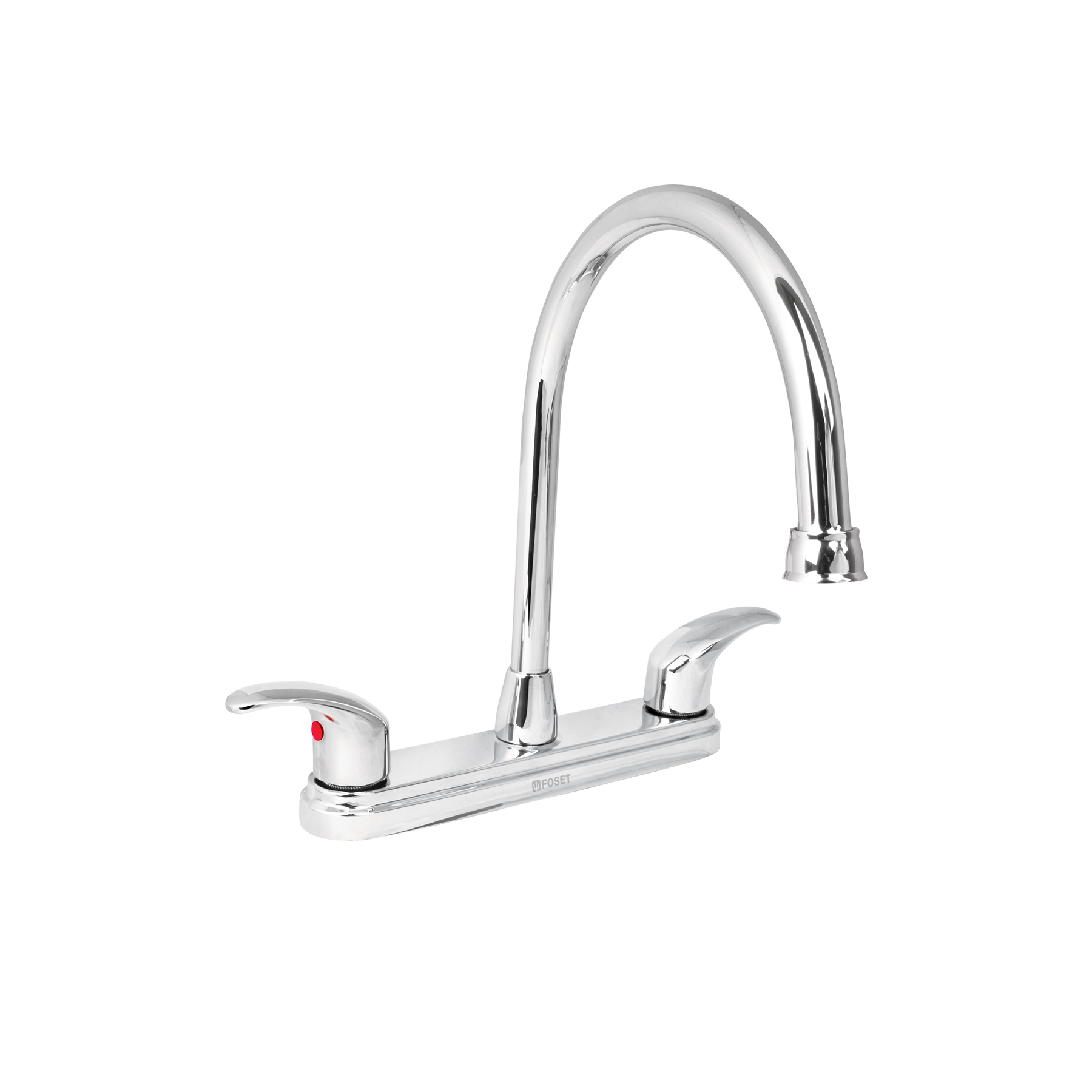 Mezcladora fregadero 8' cromo, cuello largo, palanca, AQUA