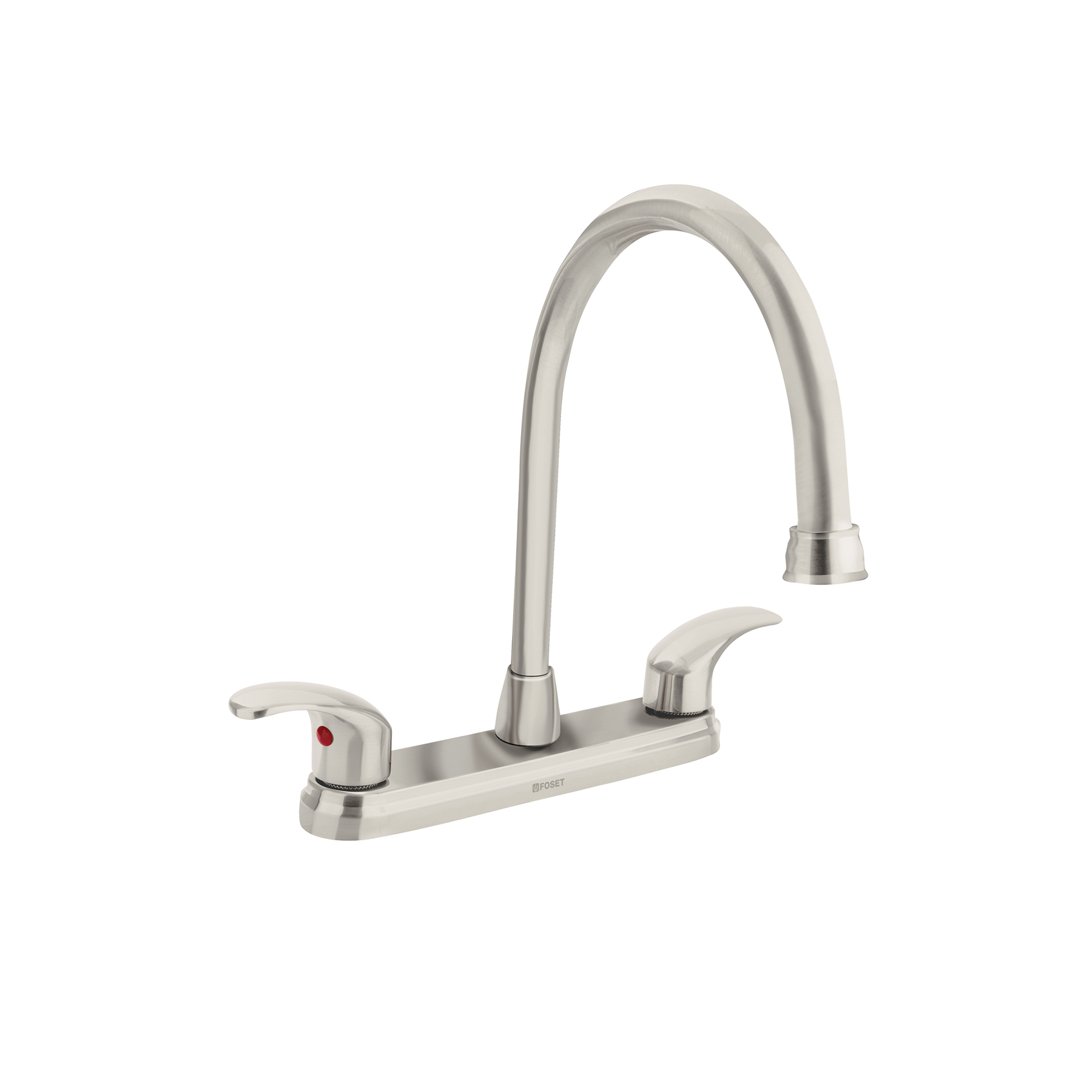 Mezcladora fregadero 8' satín, cuello largo, palanca, AQUA