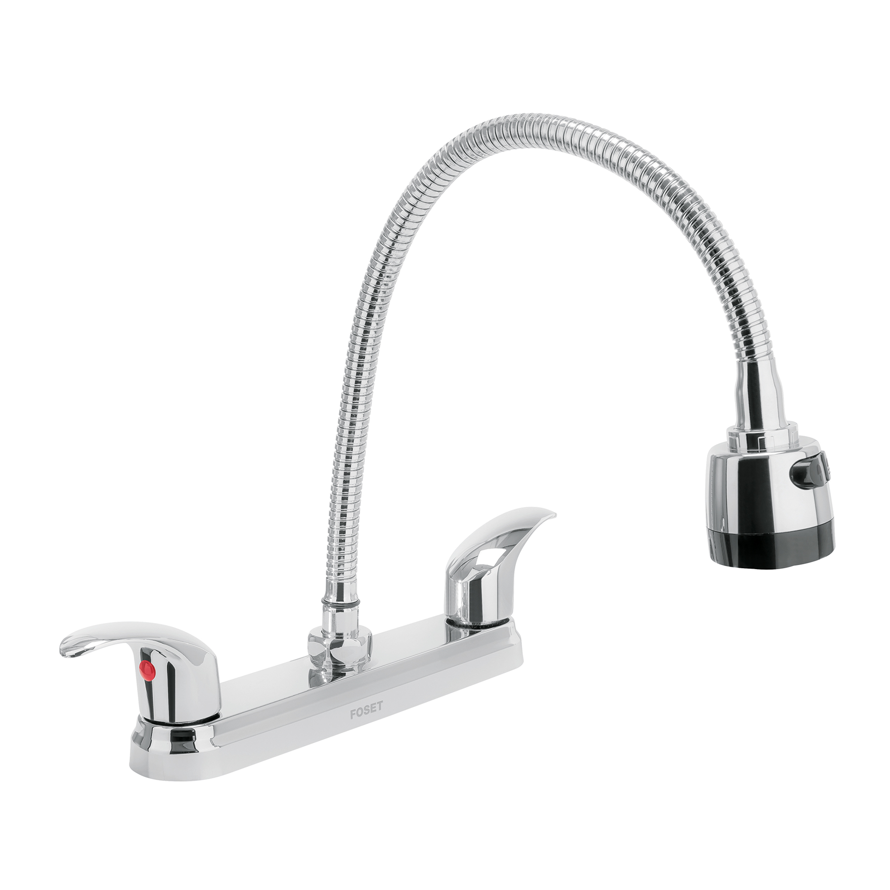 Mezcladora fregadero 8' cromo, cuello flexible, palanca,AQUA