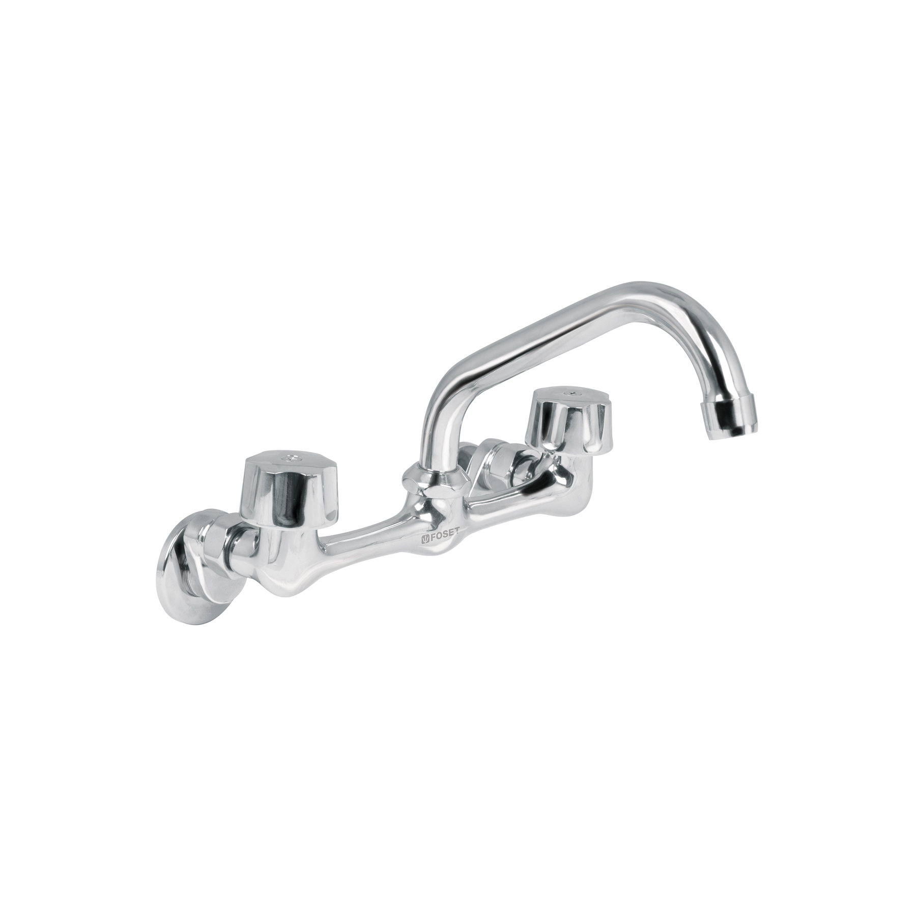 Mezcladora fregadero 8' cromo, instalación a pared, AQUA