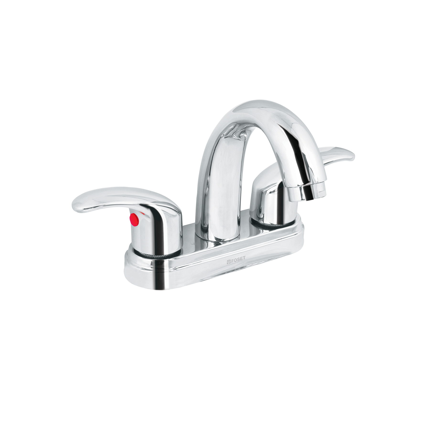 Mezcladora lavabo 4' cromo, nariz curva, palanca, AQUA