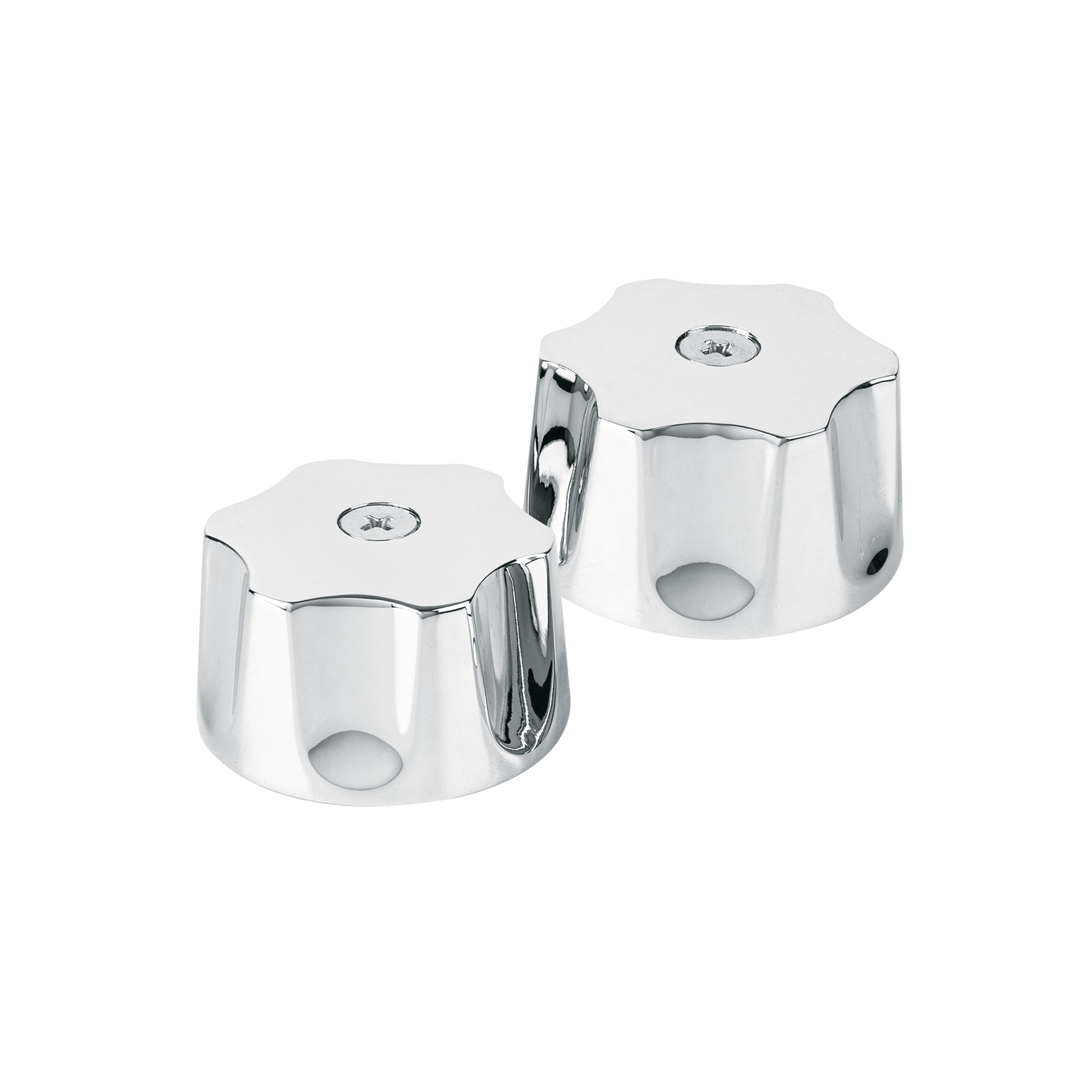 Juego de manerales hexagonales p/lav-fregadero, cromo, Aqua