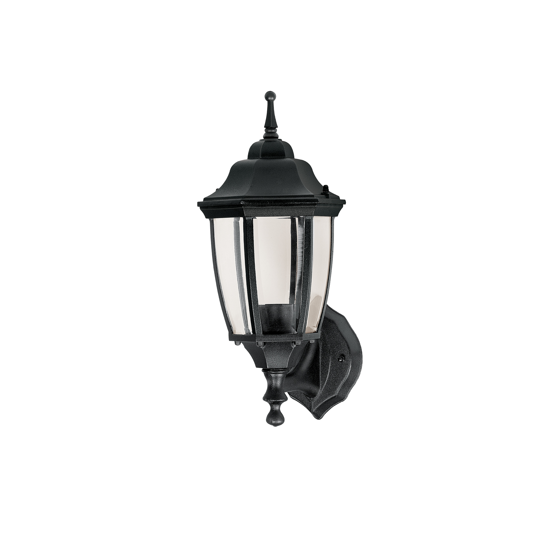 Arbotante tipo farol tradicional soportado p/exterior, negro