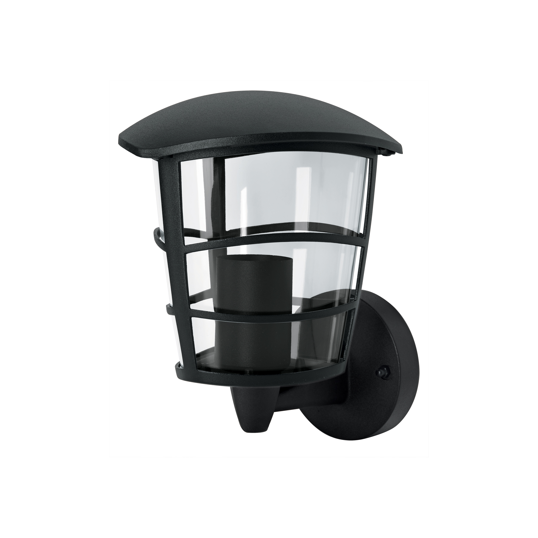 Arbotante tipo farol moderno soportado p/exteriores, negro