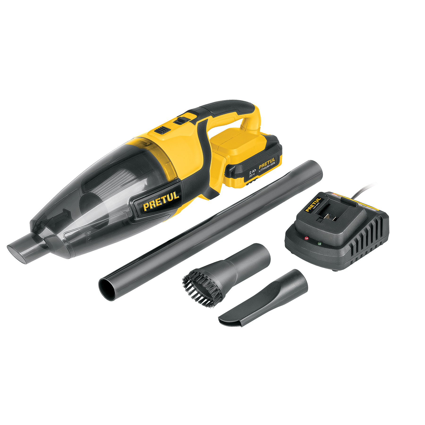 Aspiradora para auto, 20V, 1 batería 2Ah, PRETUL