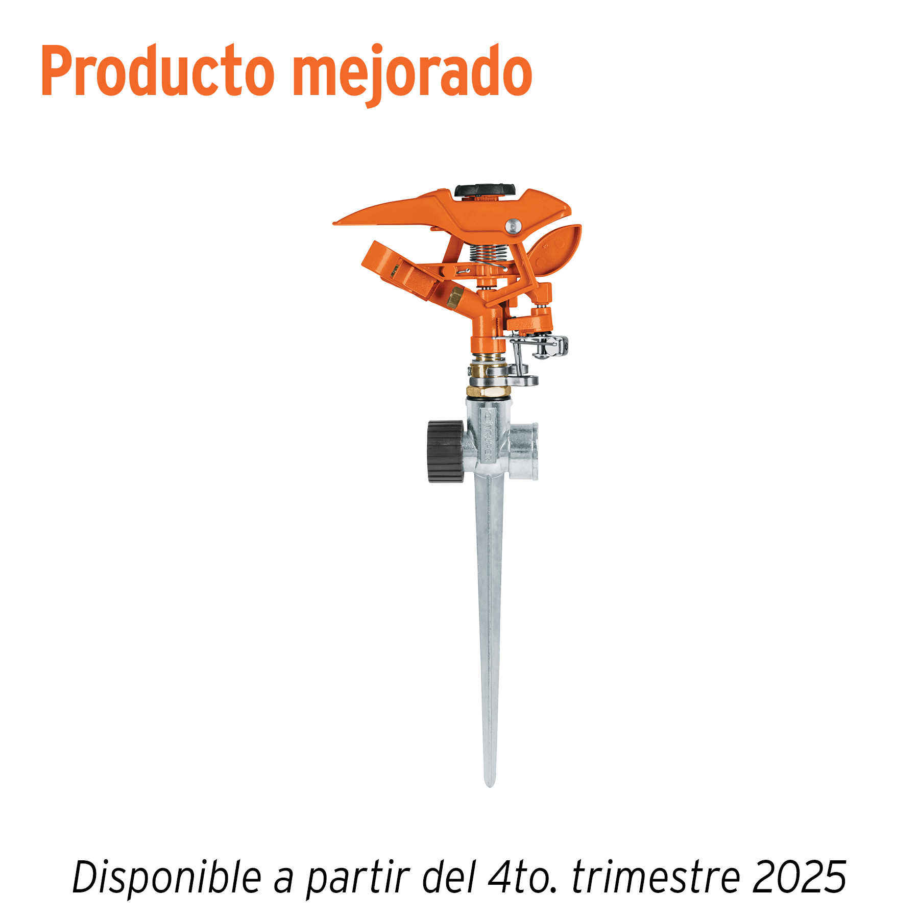 Aspersor metálico 14' dos vías, reforzado, estaca de escalón