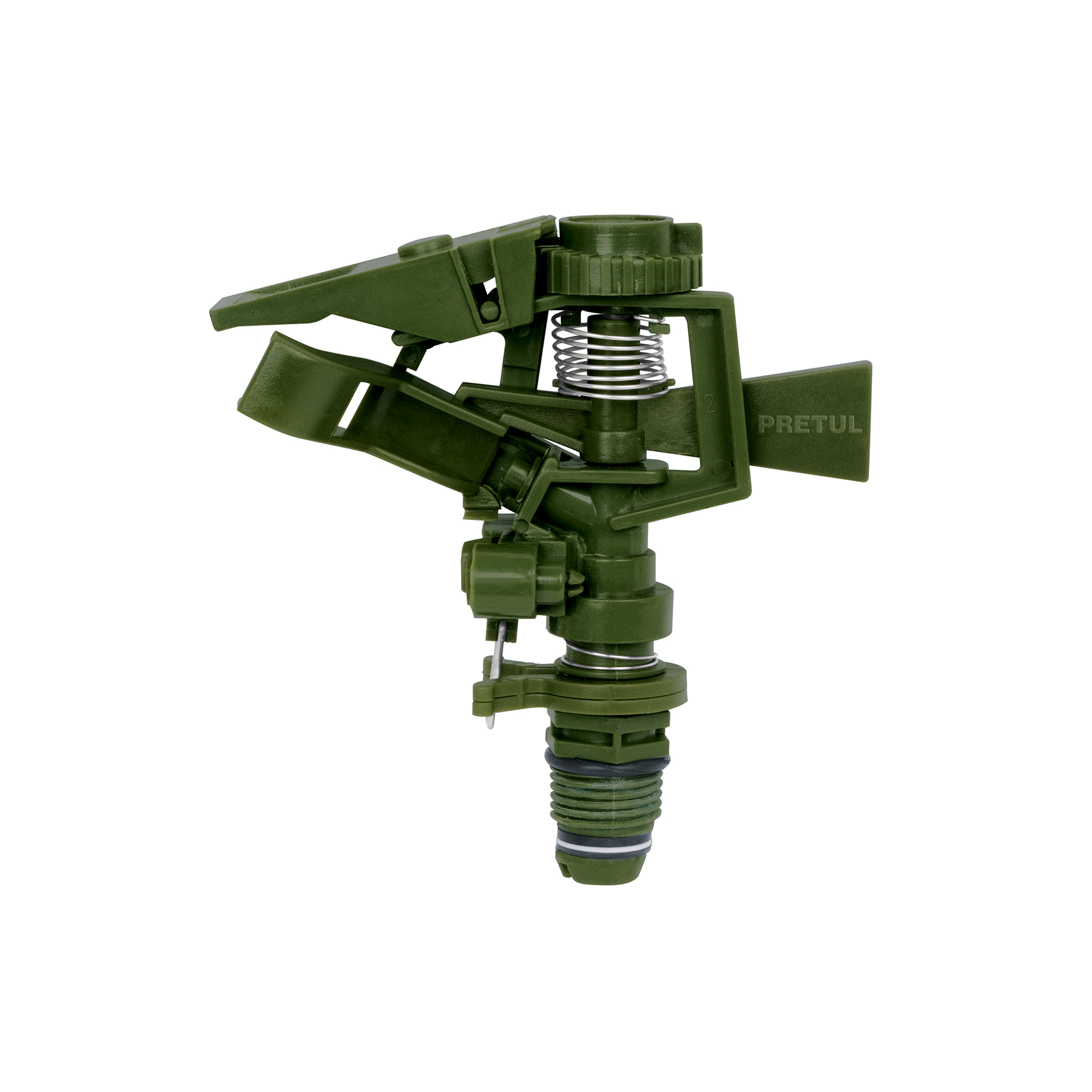 Aspersor plástico, cabeza sola, verde, PRETUL