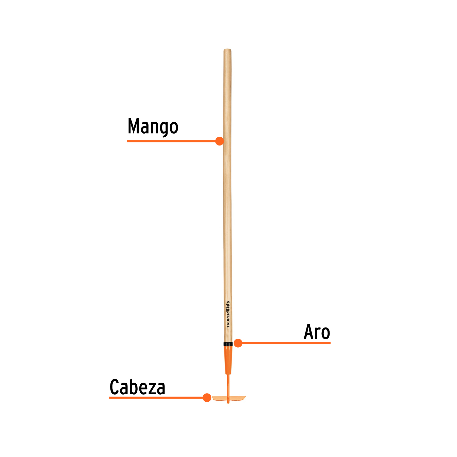 Azadón para niños con mango de 42', Truper - Imagen 2