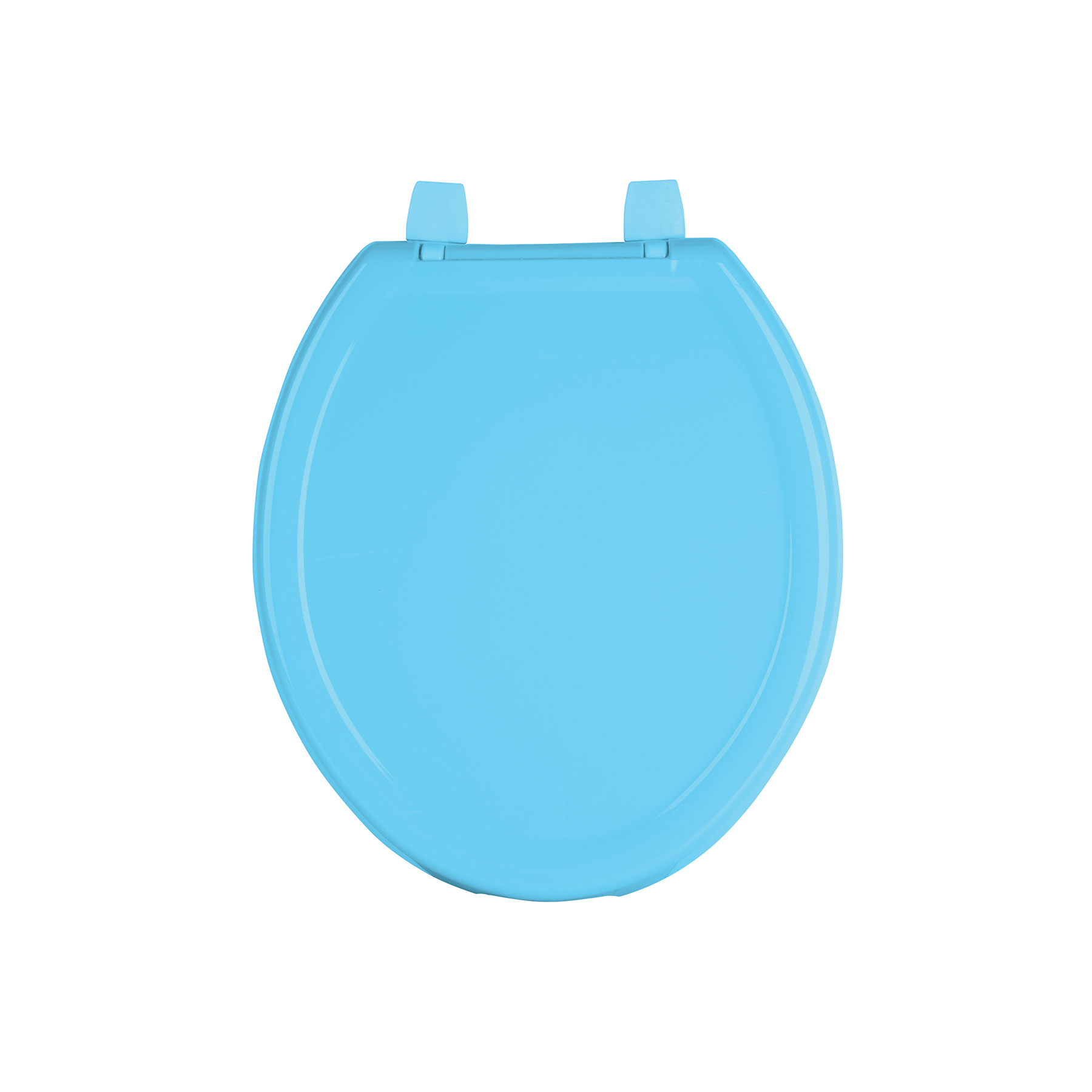 Asiento redondo ligero con tapa para WC, azul, FOSET BASIC