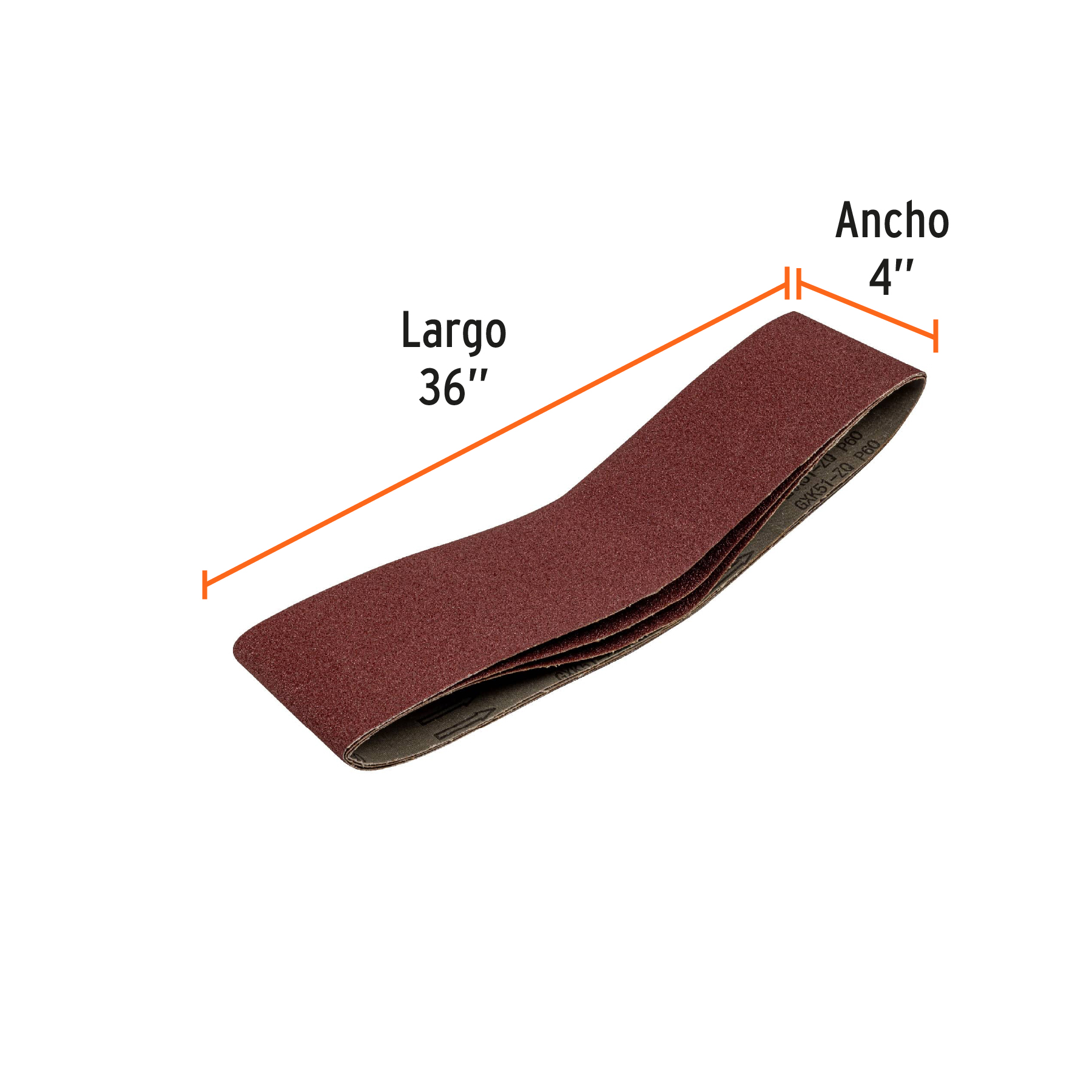 Caja con 3 bandas de lija 4' x 36' grano 60 para PUL 4x6 - Imagen 2