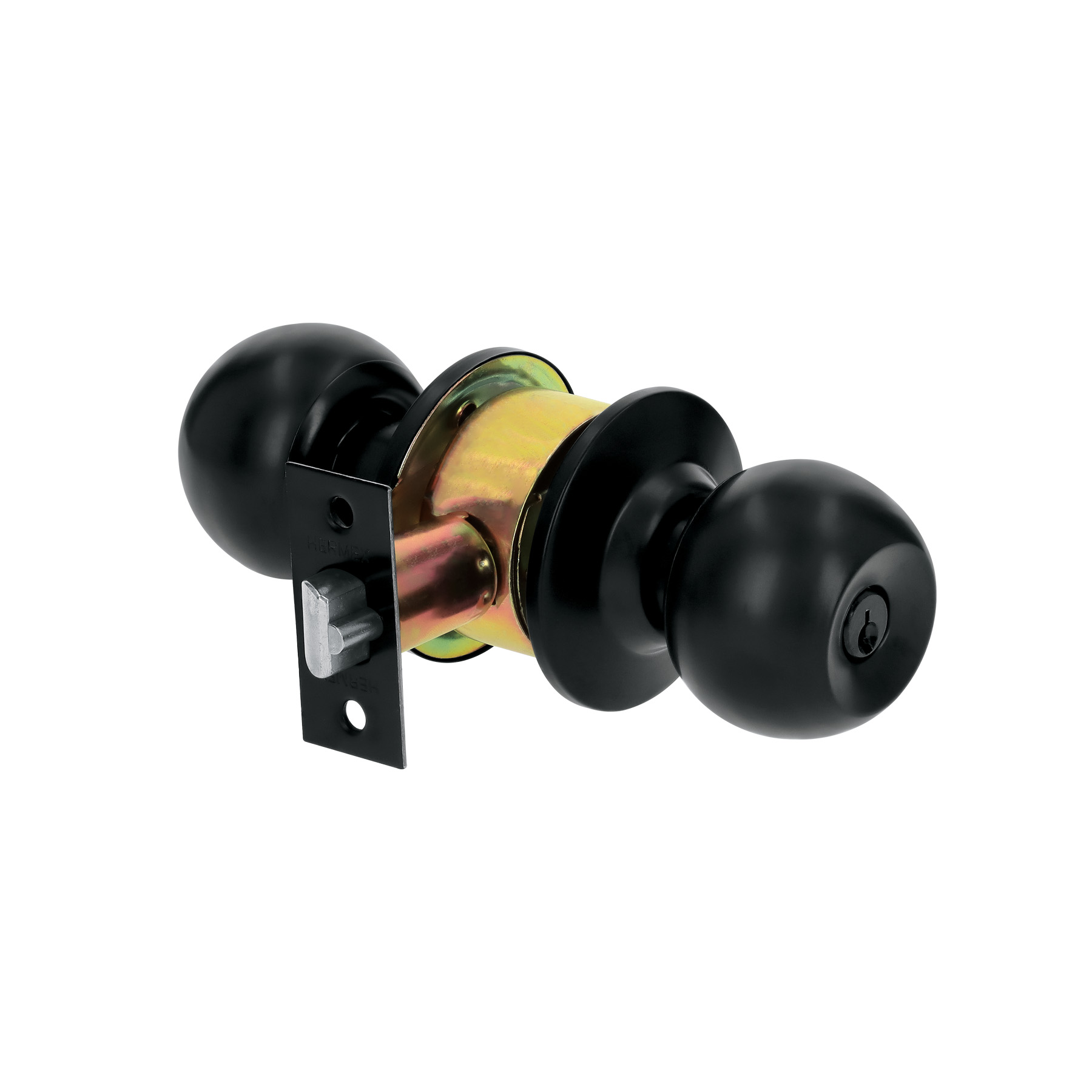 Cerradura tipo esfera, cilíndrico, recámara, negro, BASIC