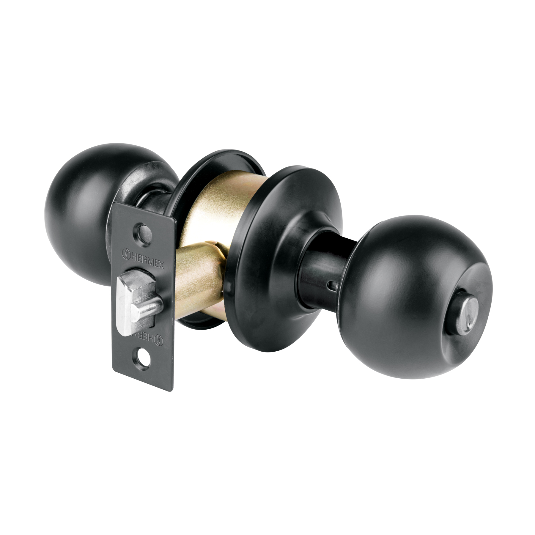 Cerradura esfera, cil, recámara, negro, blíster, BASIC