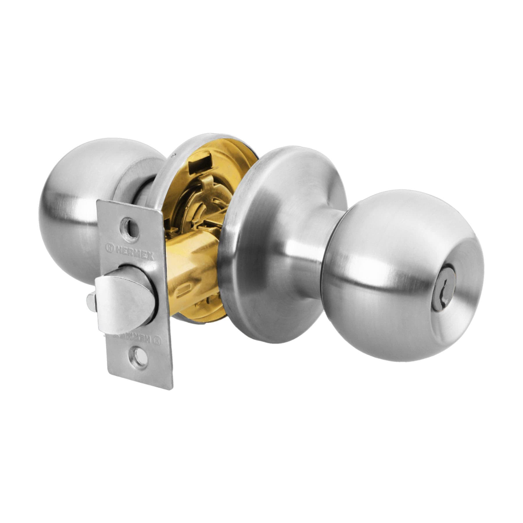 Cerradura tipo esfera, tubular, entrada, cromo, HERMEX BASIC
