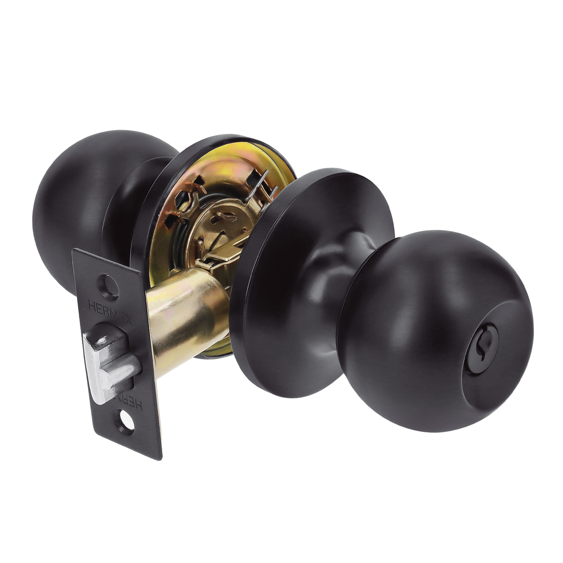 Cerradura esfera tubular, entrada, negro, HERMEX BASIC