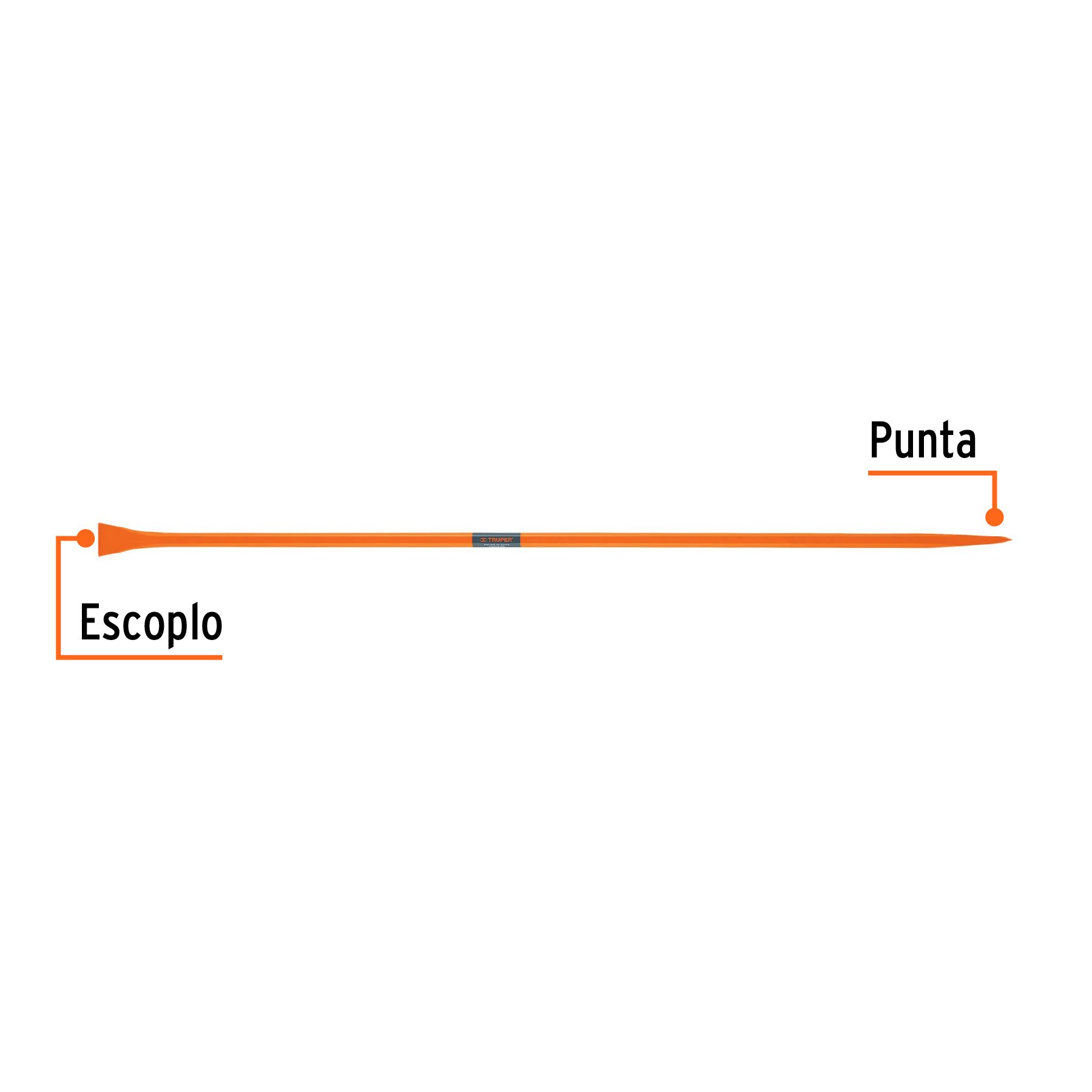 Barreta para tierra dura de 1'x175 cm, escoplo 67 mm, Truper - Imagen 2
