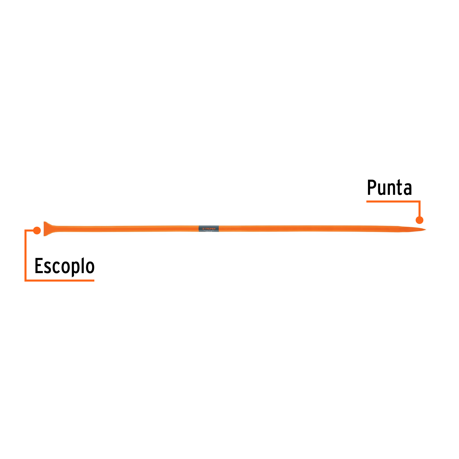 Barreta de punta de 1'x175 cm, escoplo 72 mm,Truper - Imagen 2