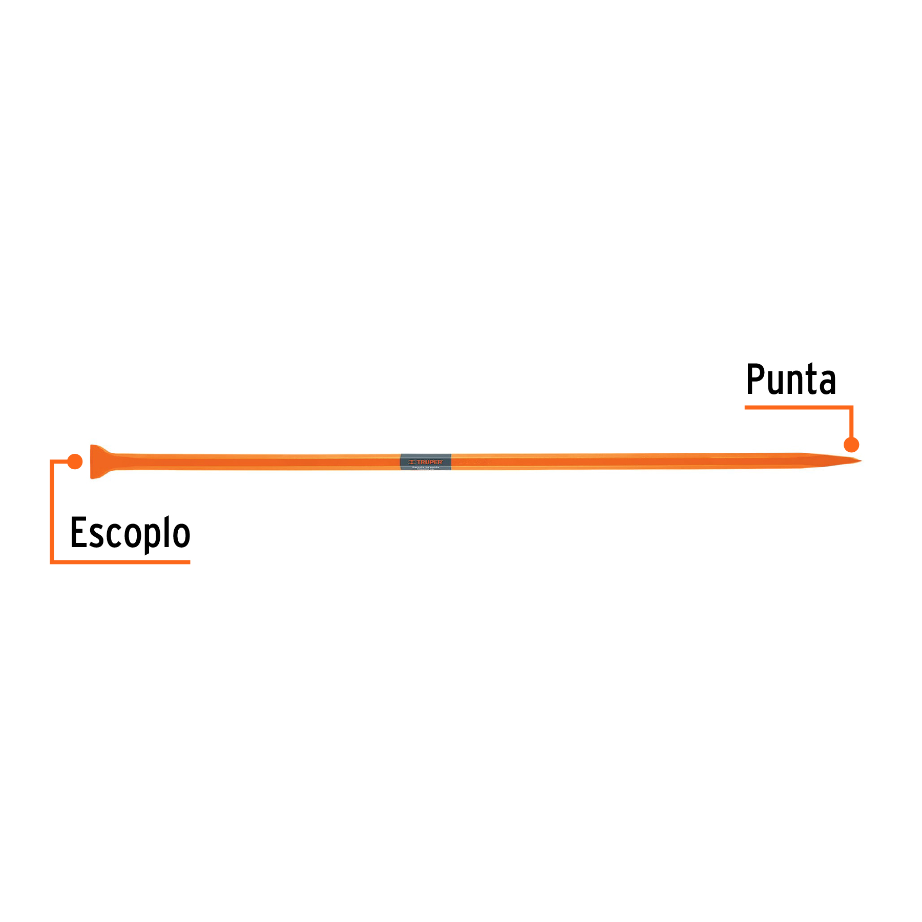 Barreta de punta de 1-1/4' x 175 cm, escoplo 80 mm, Truper - Imagen 2