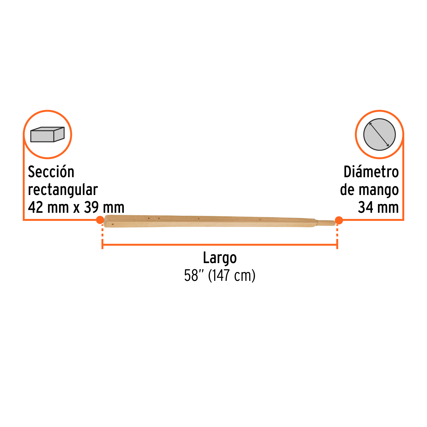 Bastidor de madera 39 x 42mm para carretillas 1 lanta TRUPER - Imagen 2
