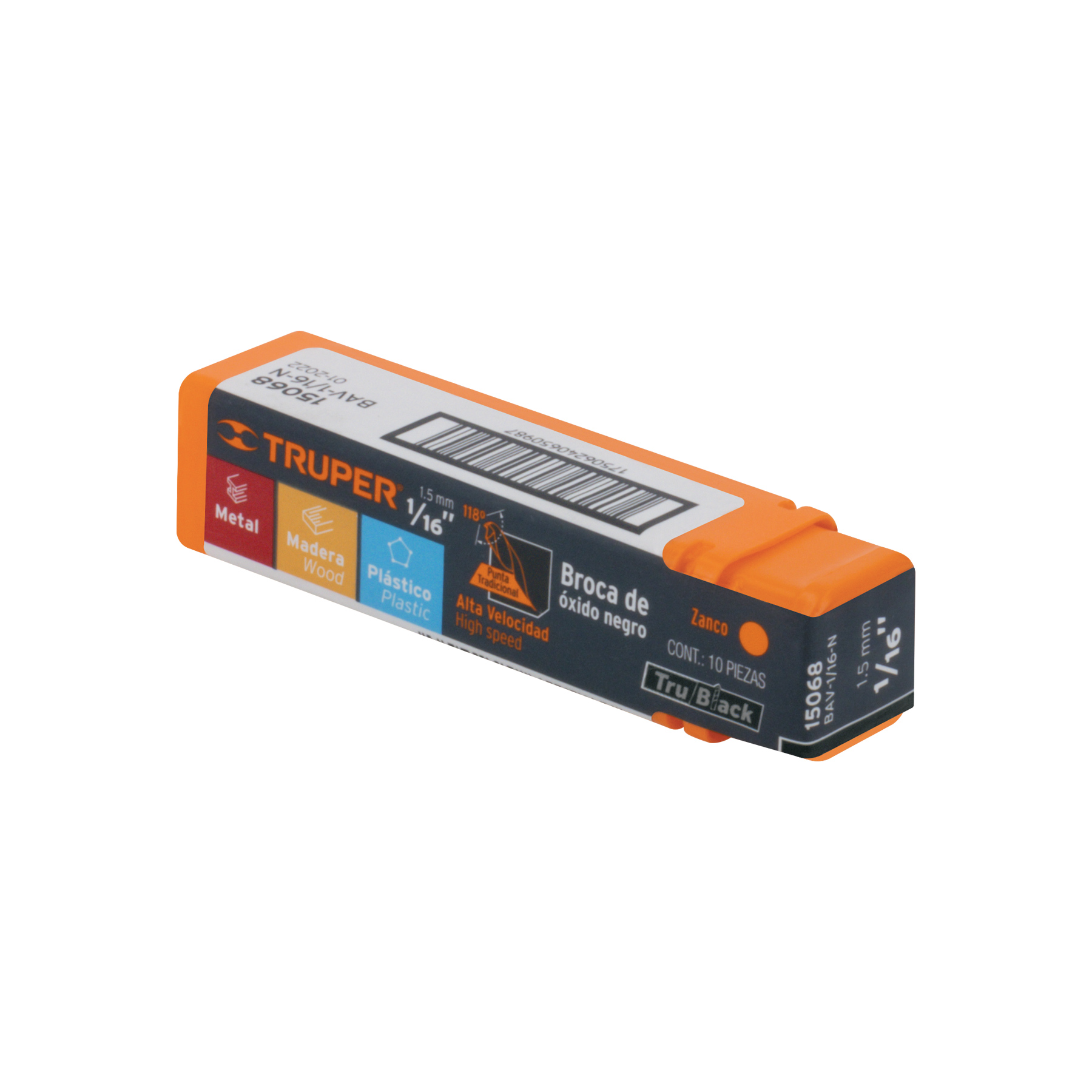 Broca HSS 1/16' Trublack para metal, Truper - Imagen 3