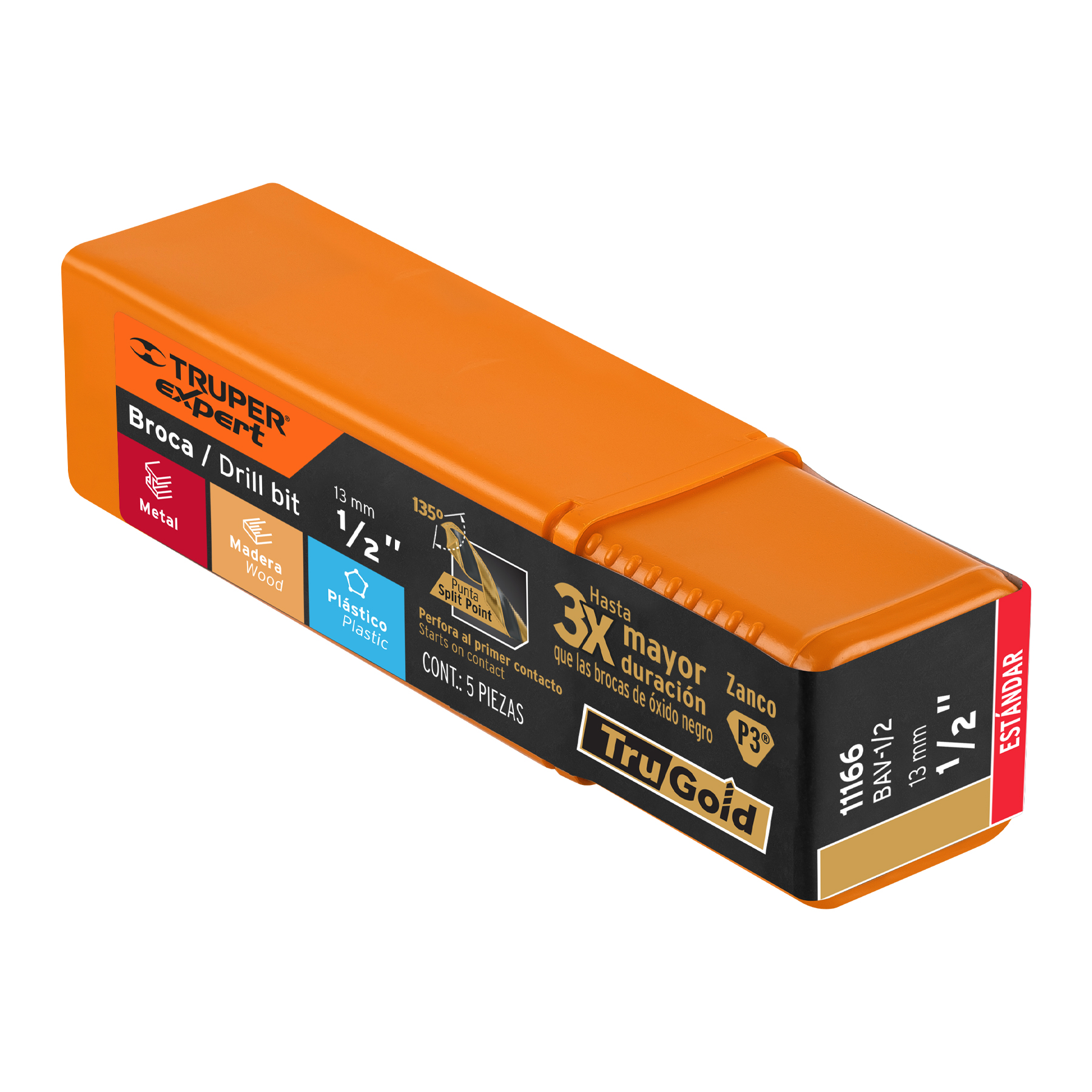 Broca HSS 1/2' Trugold para metal, Truper Expert - Imagen 4