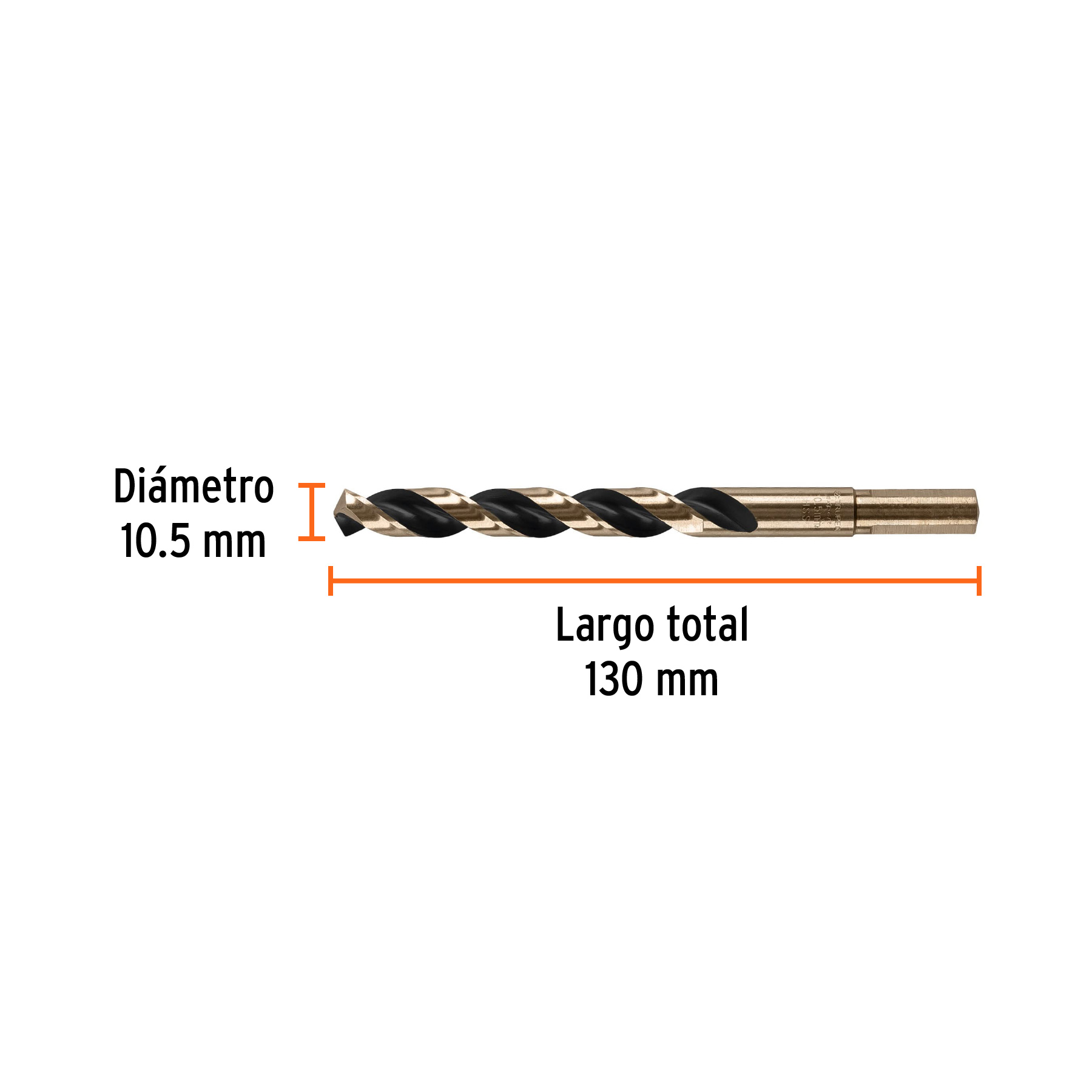 Broca HSS 10.5 mm Trugold para metal, Truper Expert - Imagen 3