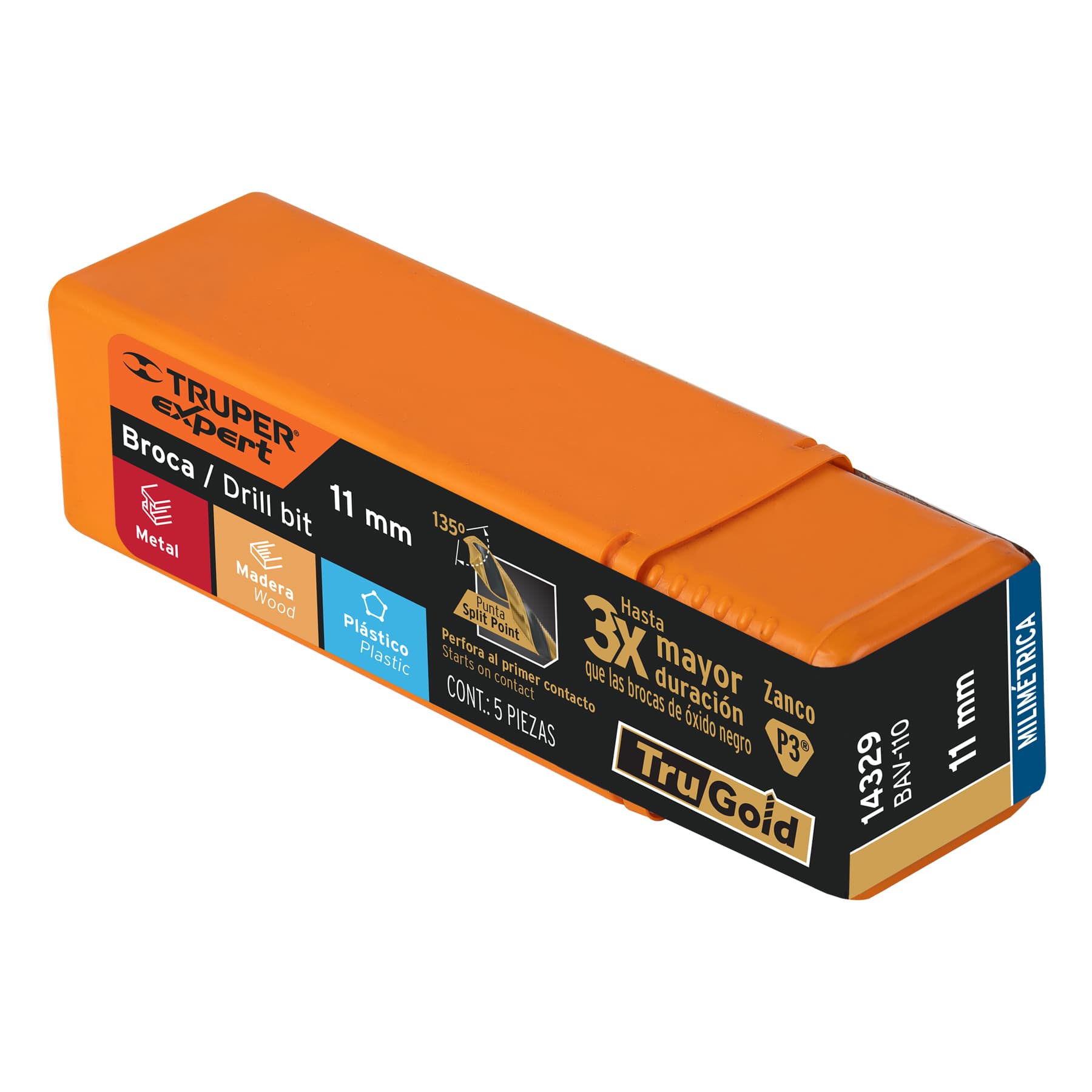Broca HSS 11.0 mm Trugold para metal, Truper Expert - Imagen 4
