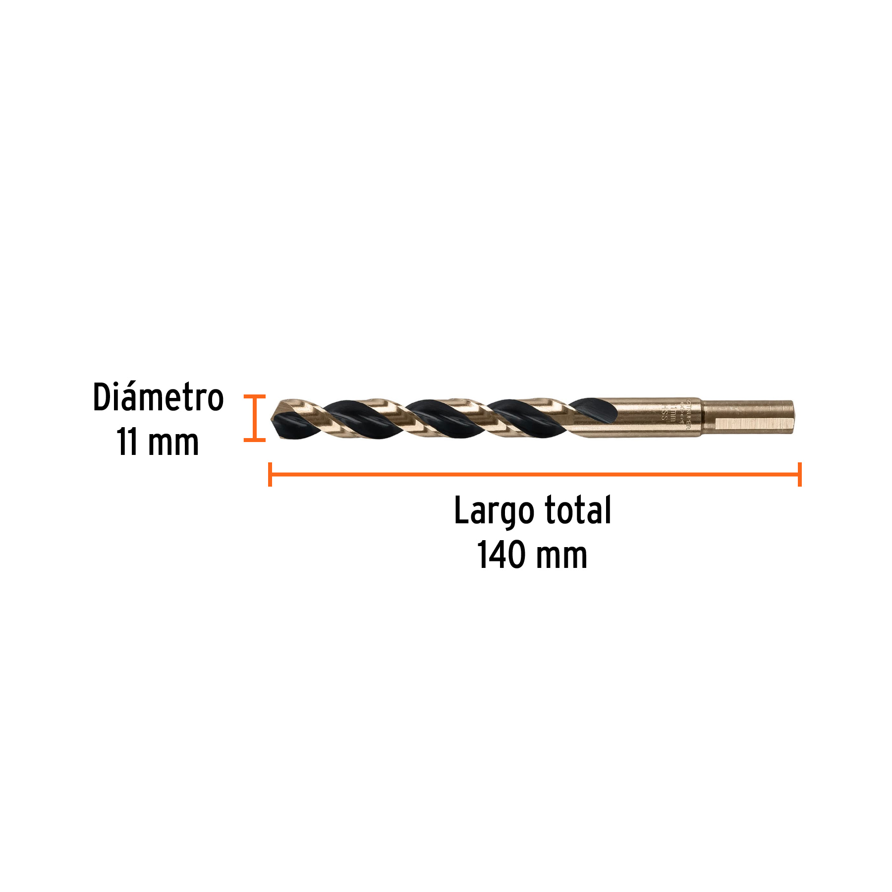 Broca HSS 11.0 mm Trugold para metal, Truper Expert - Imagen 3