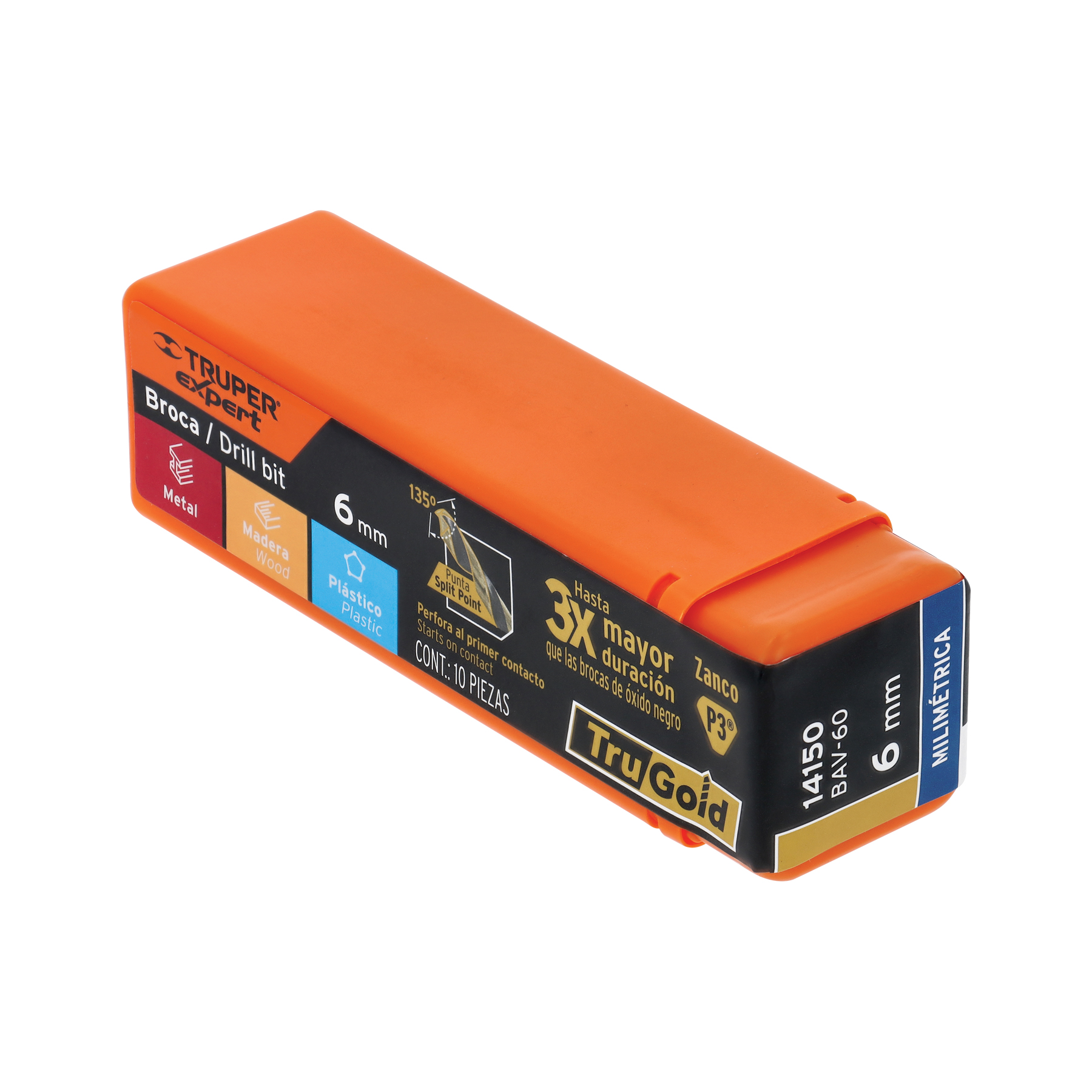 Broca HSS 6.0 mm Trugold para metal, Truper Expert - Imagen 4