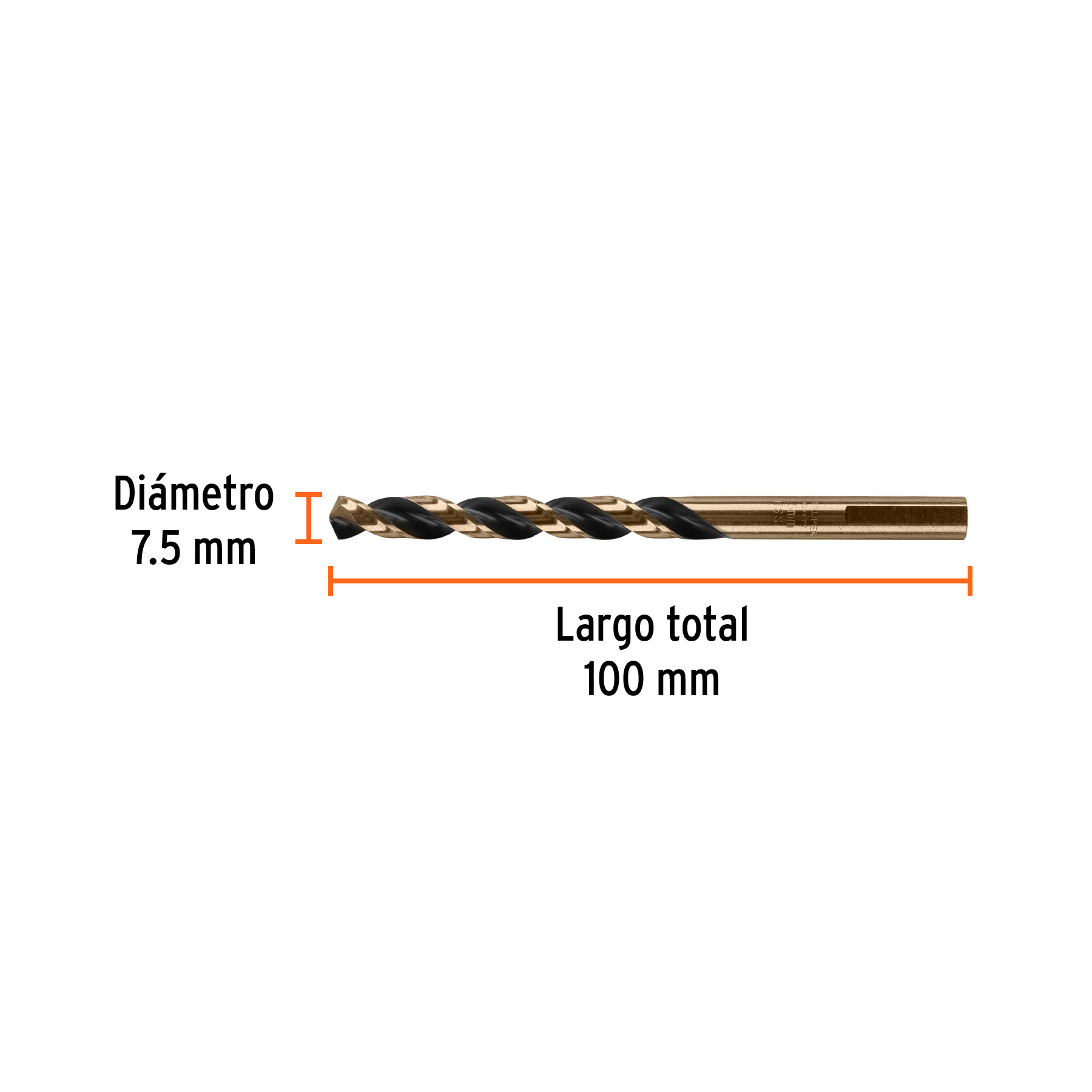 Broca HSS 7.5 mm Trugold para metal, Truper Expert - Imagen 3