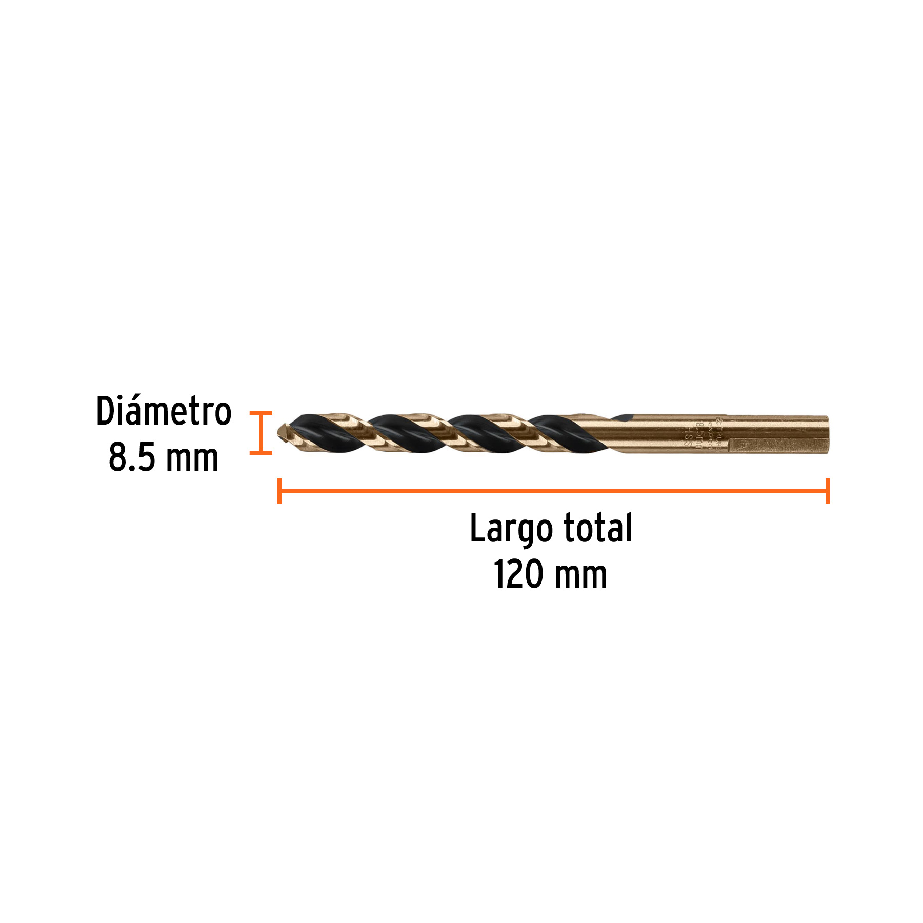 Broca HSS 8.5 mm Trugold para metal, Truper Expert - Imagen 3