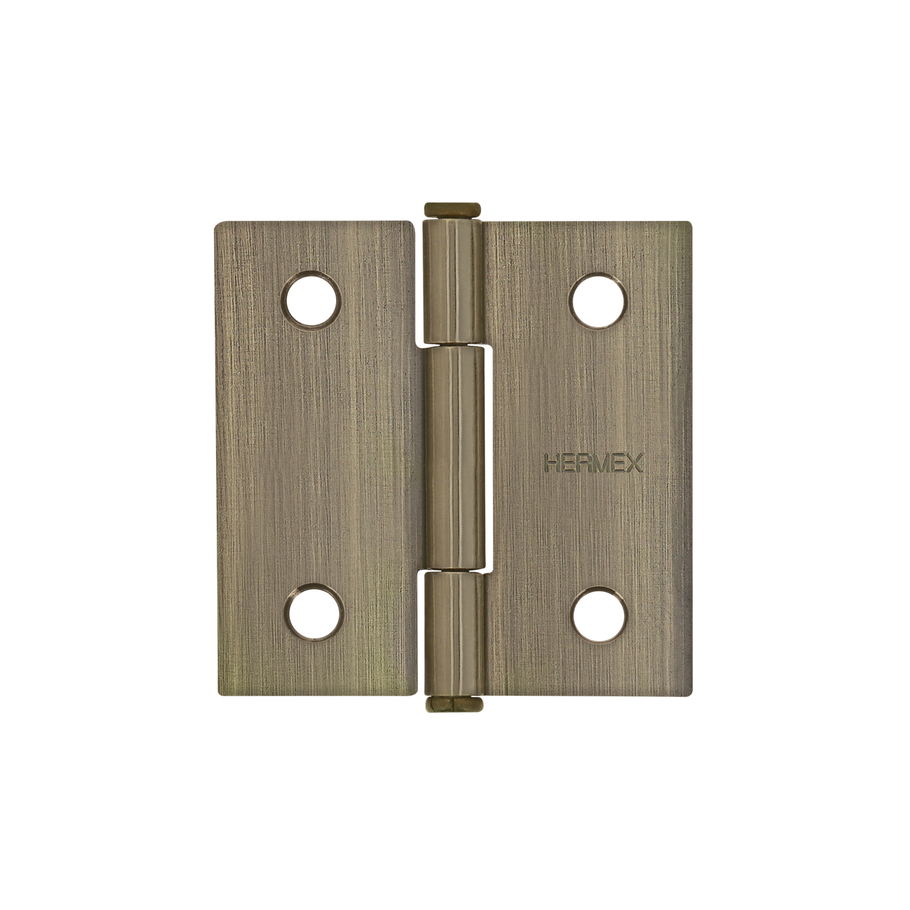 Bisagra cuadrada 2', latón antiguo, cabeza plana, HERMEX